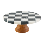 Mud Pie Checked Marble Pedestal Set