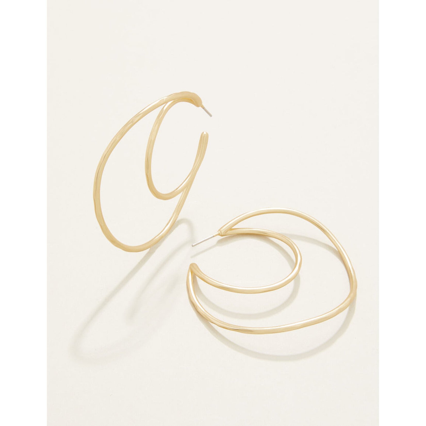 Spartina Winding Oak Hoop Earrings Gold