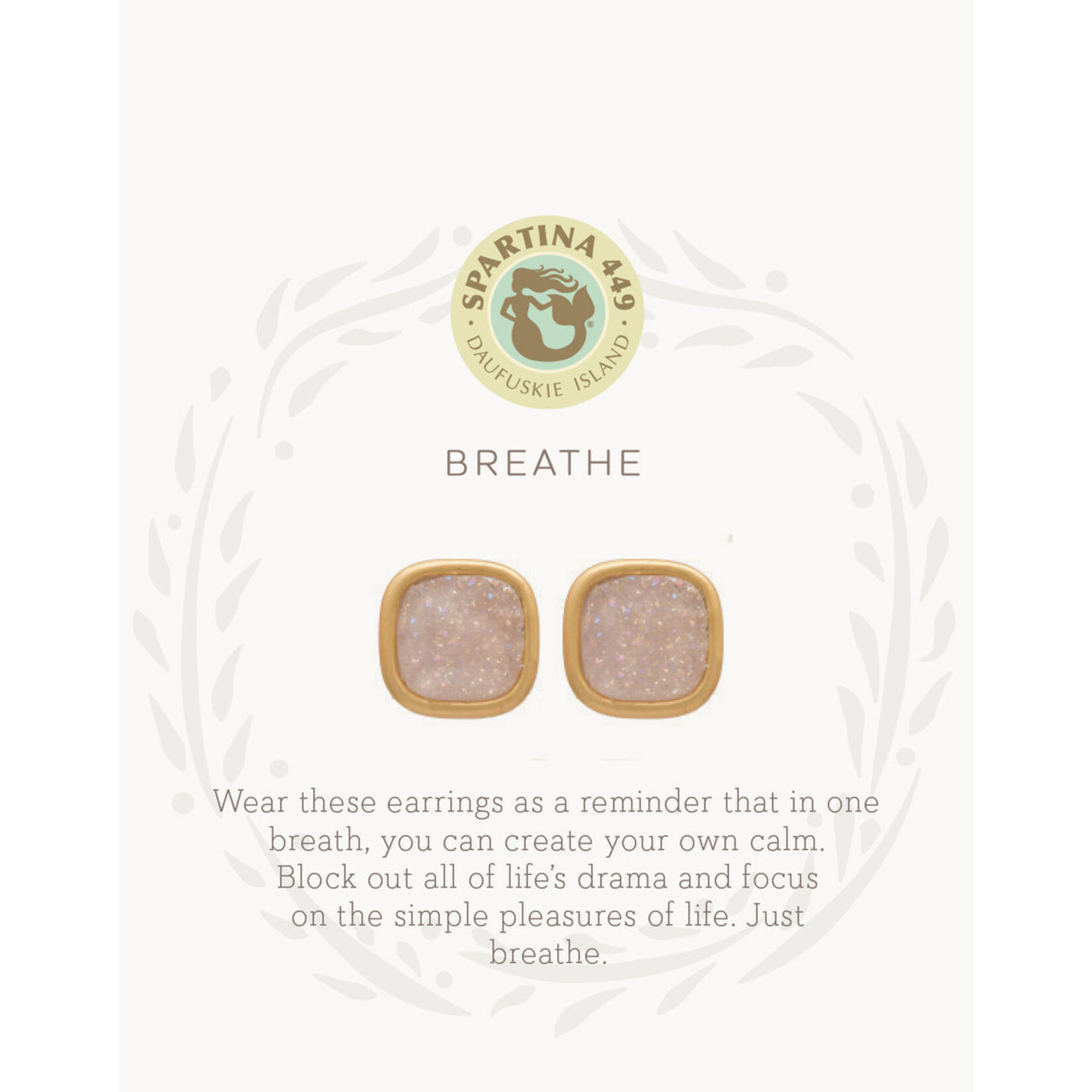 Spartina Sea La Vie Druzy Stud Earrings Breathe/Cream Druzy - Gold