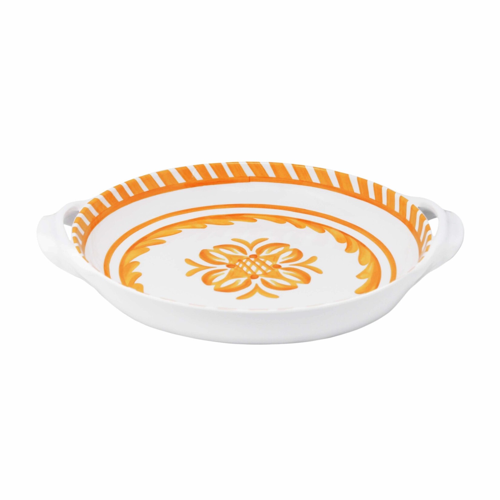 Le Cadeaux Le Cadeaux Sicily Orange Small Two Handled Shallow Bowl