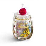Two's Company Sip Sip Hooray Happy Birthday Stemless Wineglass w/ Confetti