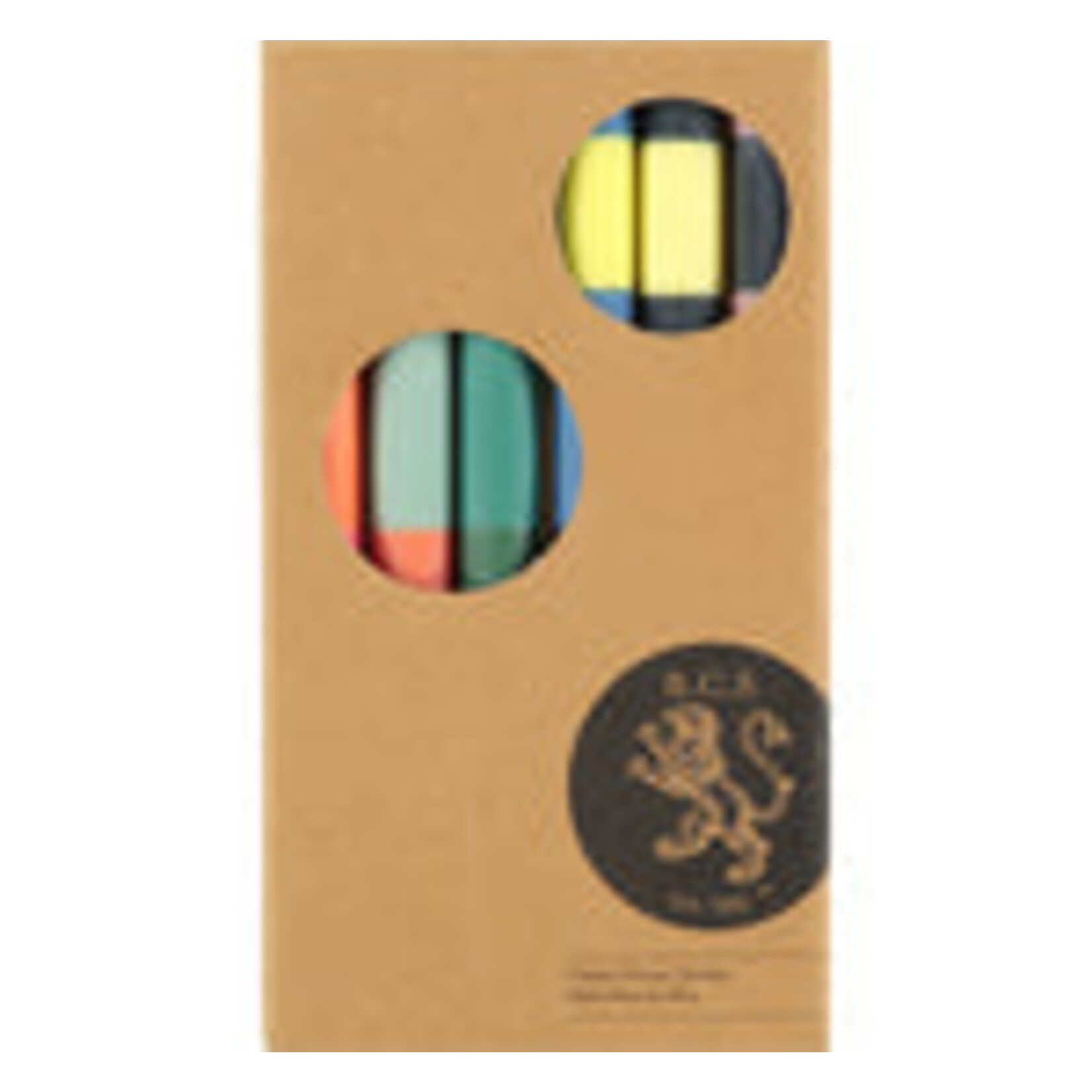 Designed in Colour Ltd. British Colour Standard Eco Dinner Candle Striped Abstract Gift Box of 6