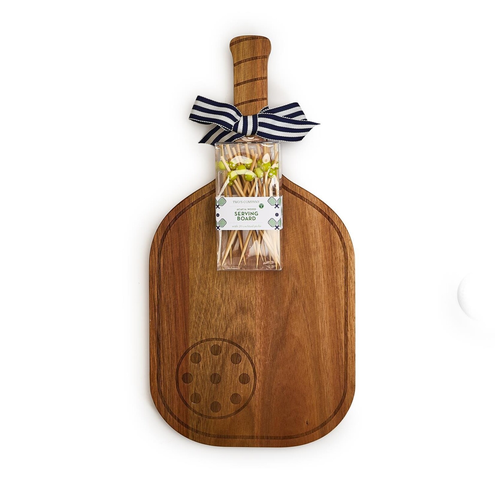 Two's Company Picketball Racket Serving Board w/ 20 Ball Bamboo picks