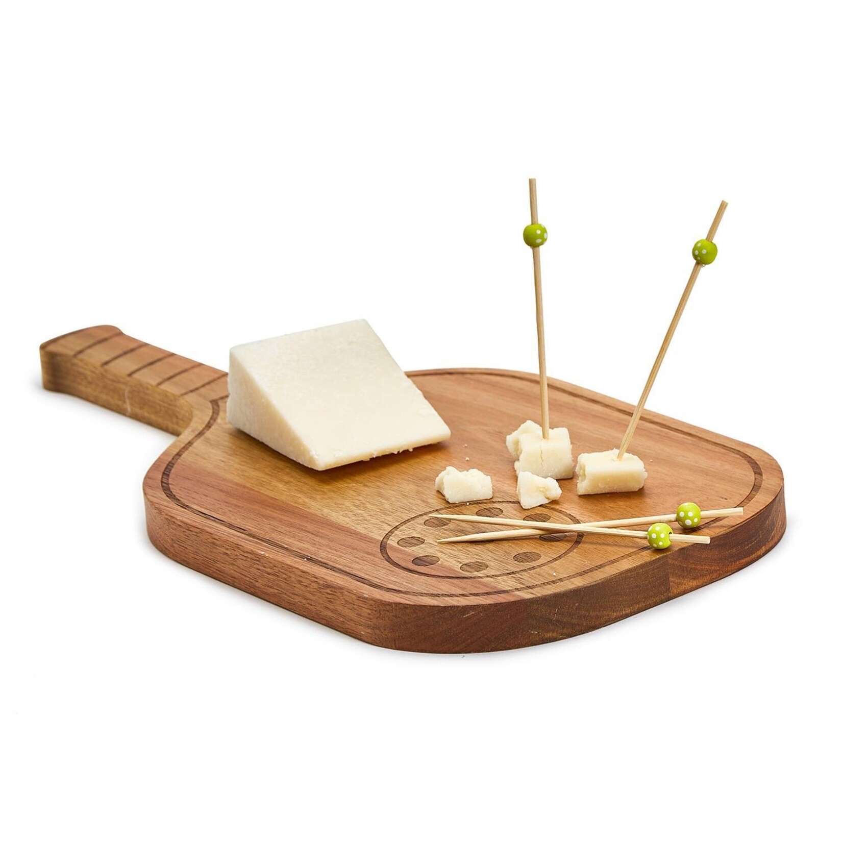 Two's Company Picketball Racket Serving Board w/ 20 Ball Bamboo picks