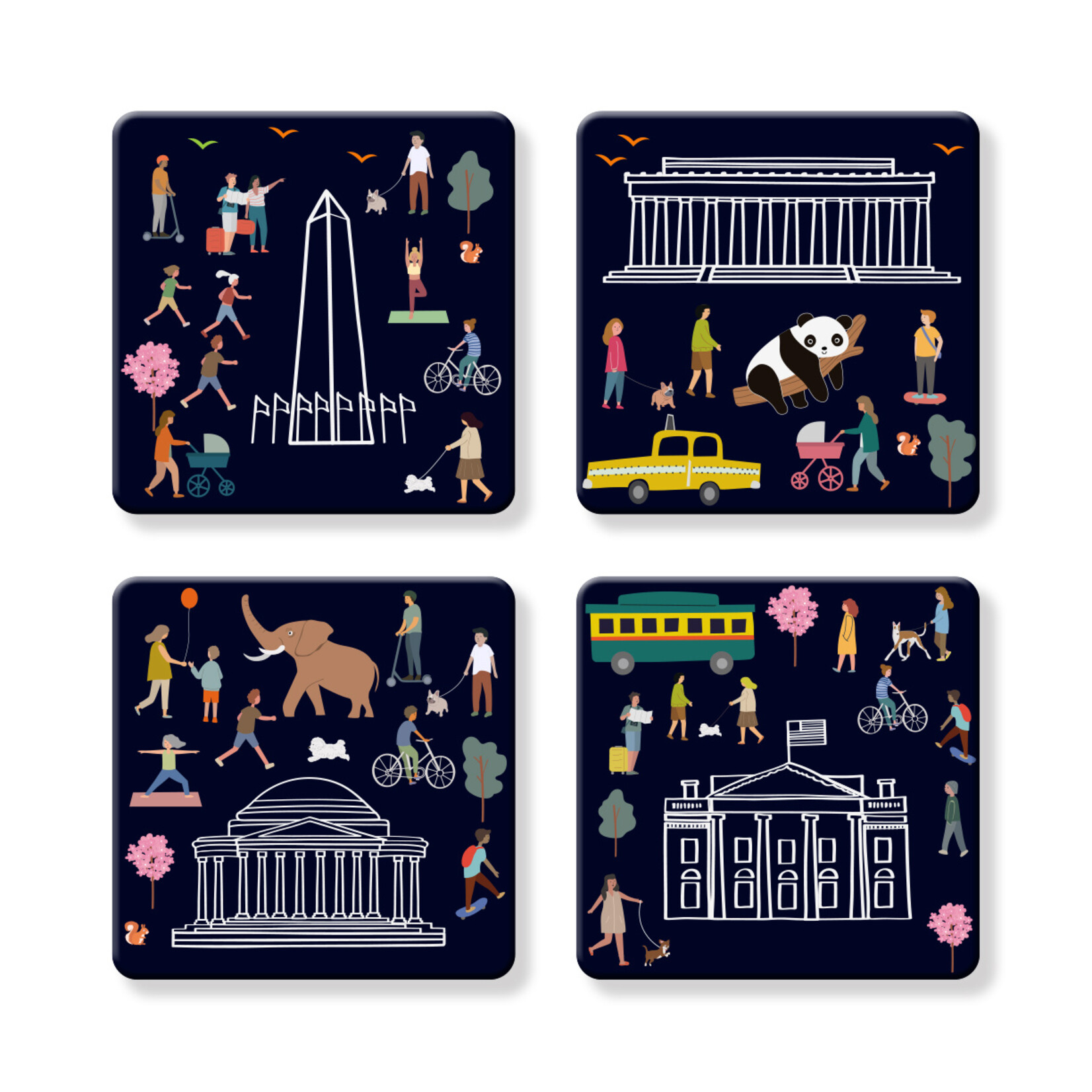 Naked Decor We Love DC Coasters - Set of 4