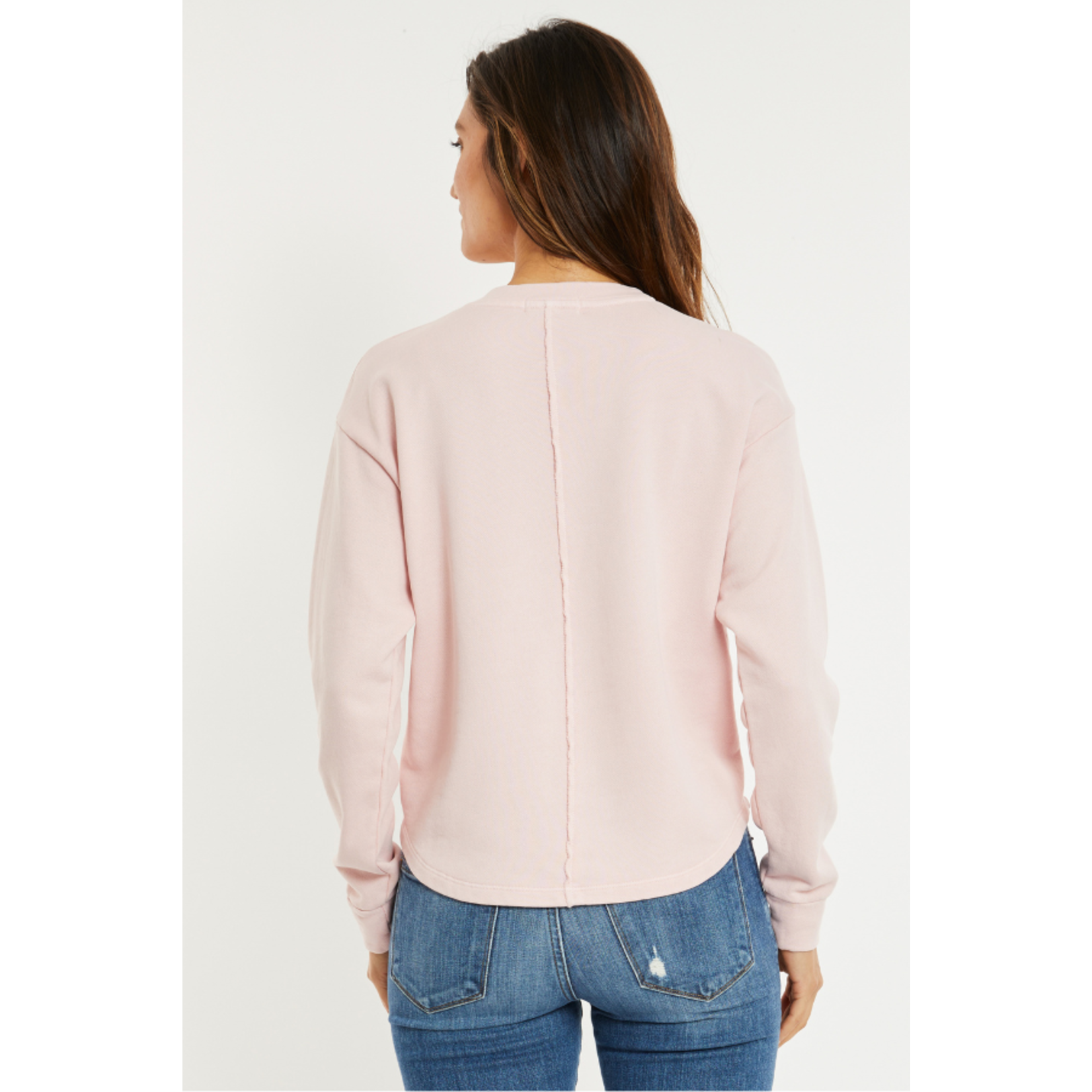 Mododoc Mododoc L/S Shirttail Terry Top Misty Rose