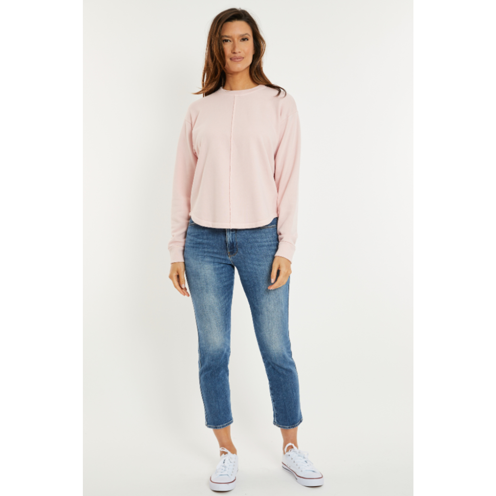 Mododoc Mododoc L/S Shirttail Terry Top Misty Rose