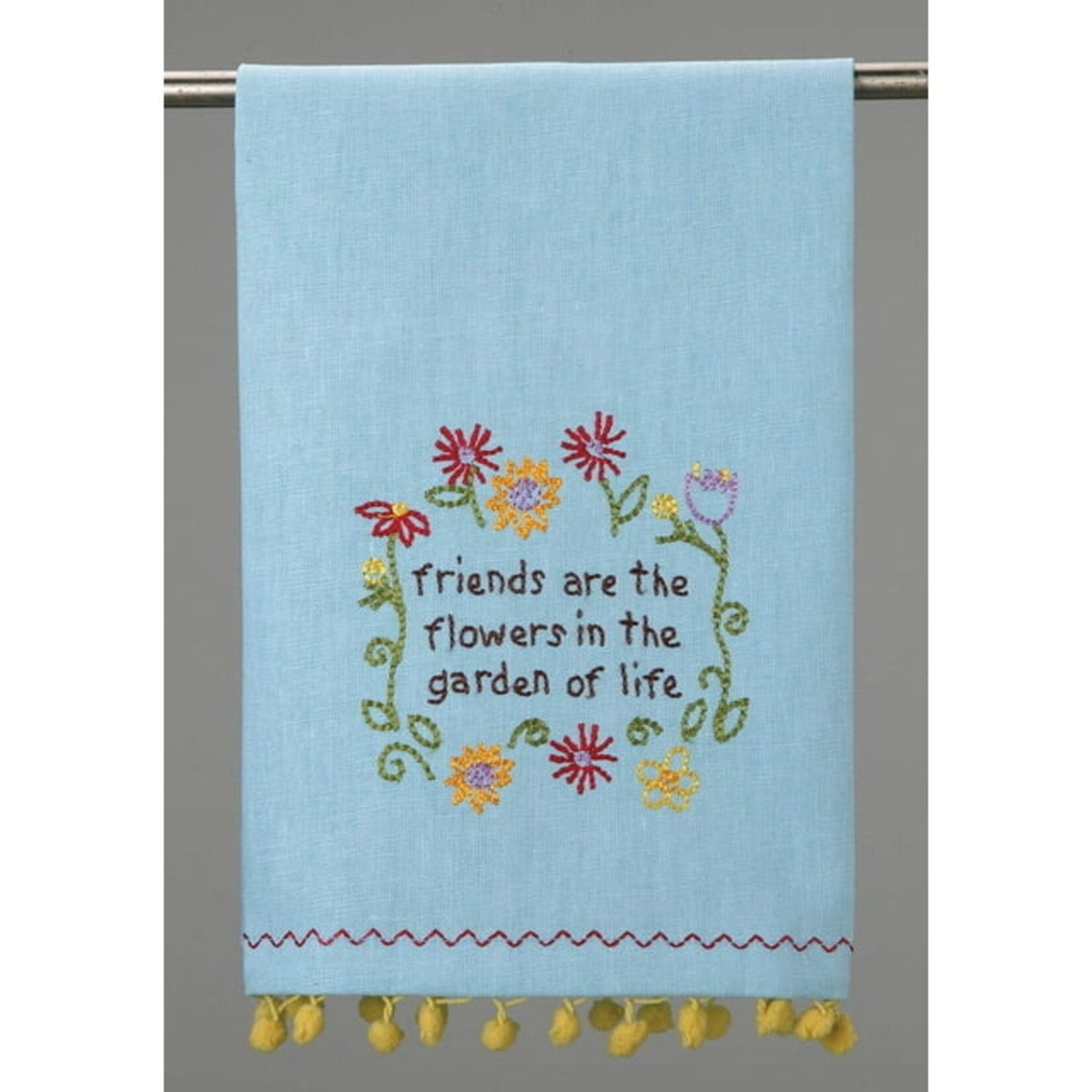 Peking Handicraft Friends are the Flowers  in the Garden of Life with Pom Pom Dish Towel
