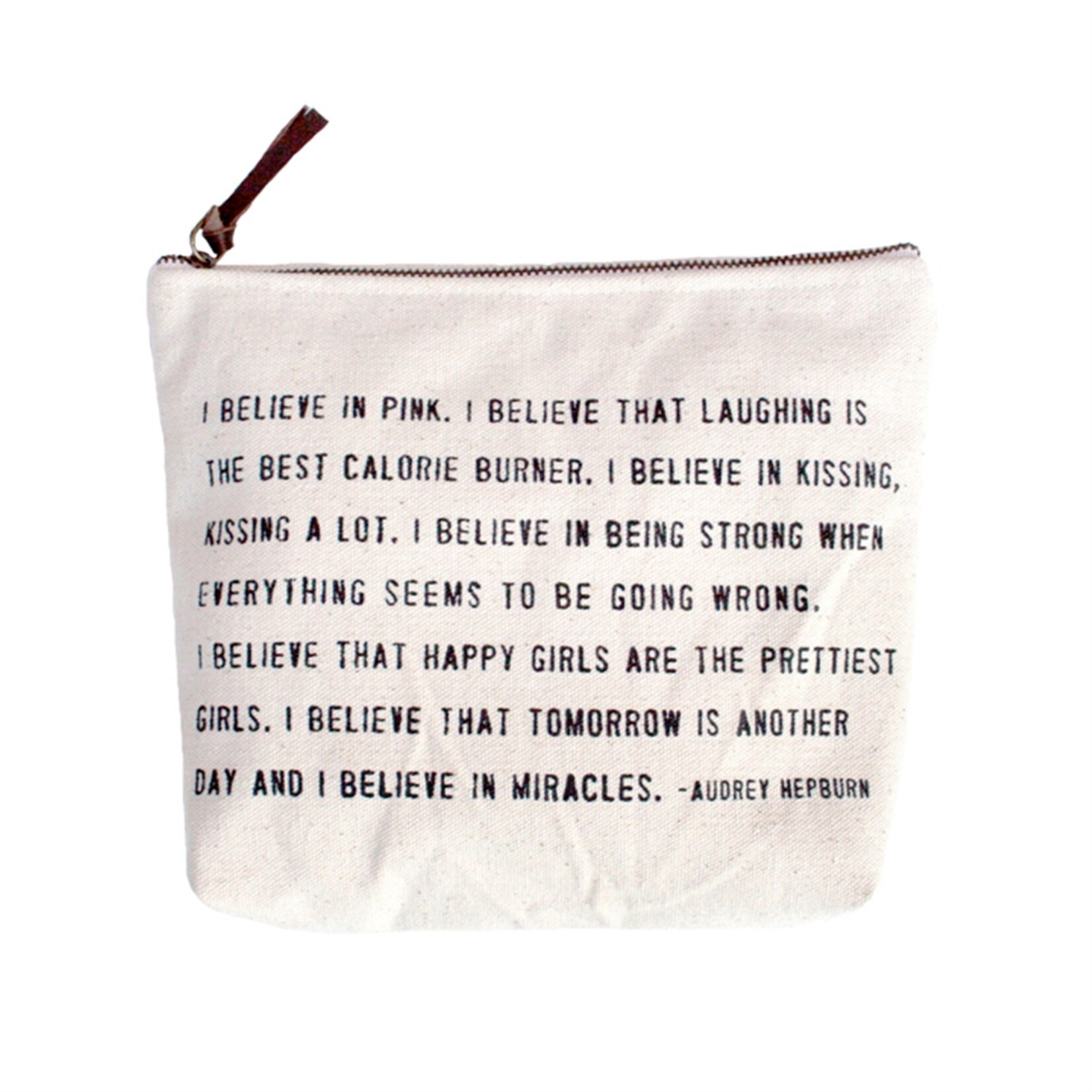 Sugarboo & Co. Canvas Zip Bag 8.5" x 7.5" - Famous Quotes