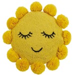 Peking Handicraft Sunshine Hook Pillow with Pom Poms -12" Round