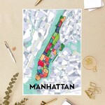 terratorie terratorie Manhattan Neighborhoods Print - 8x10"
