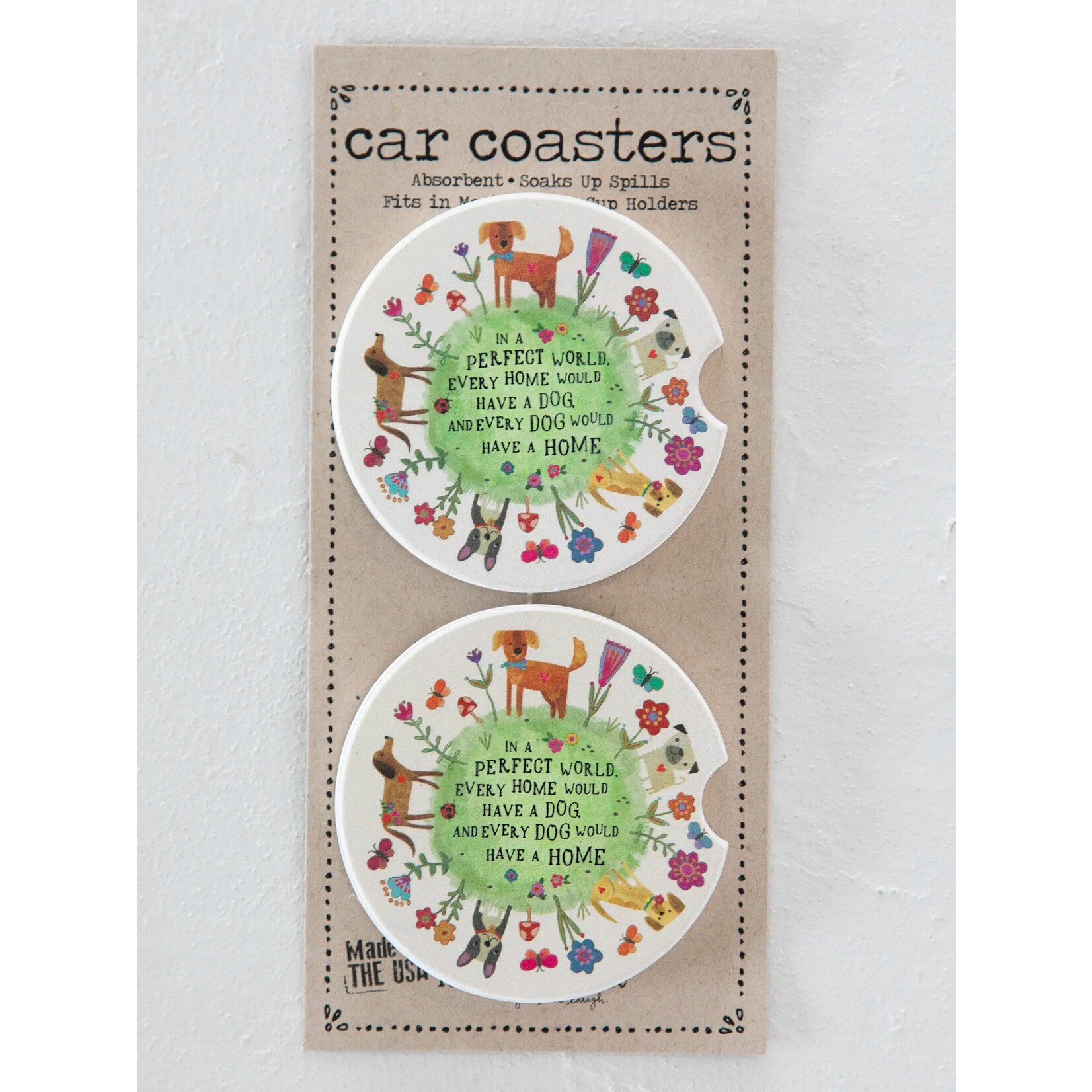 Natural Life Car Coasters, Set of 2