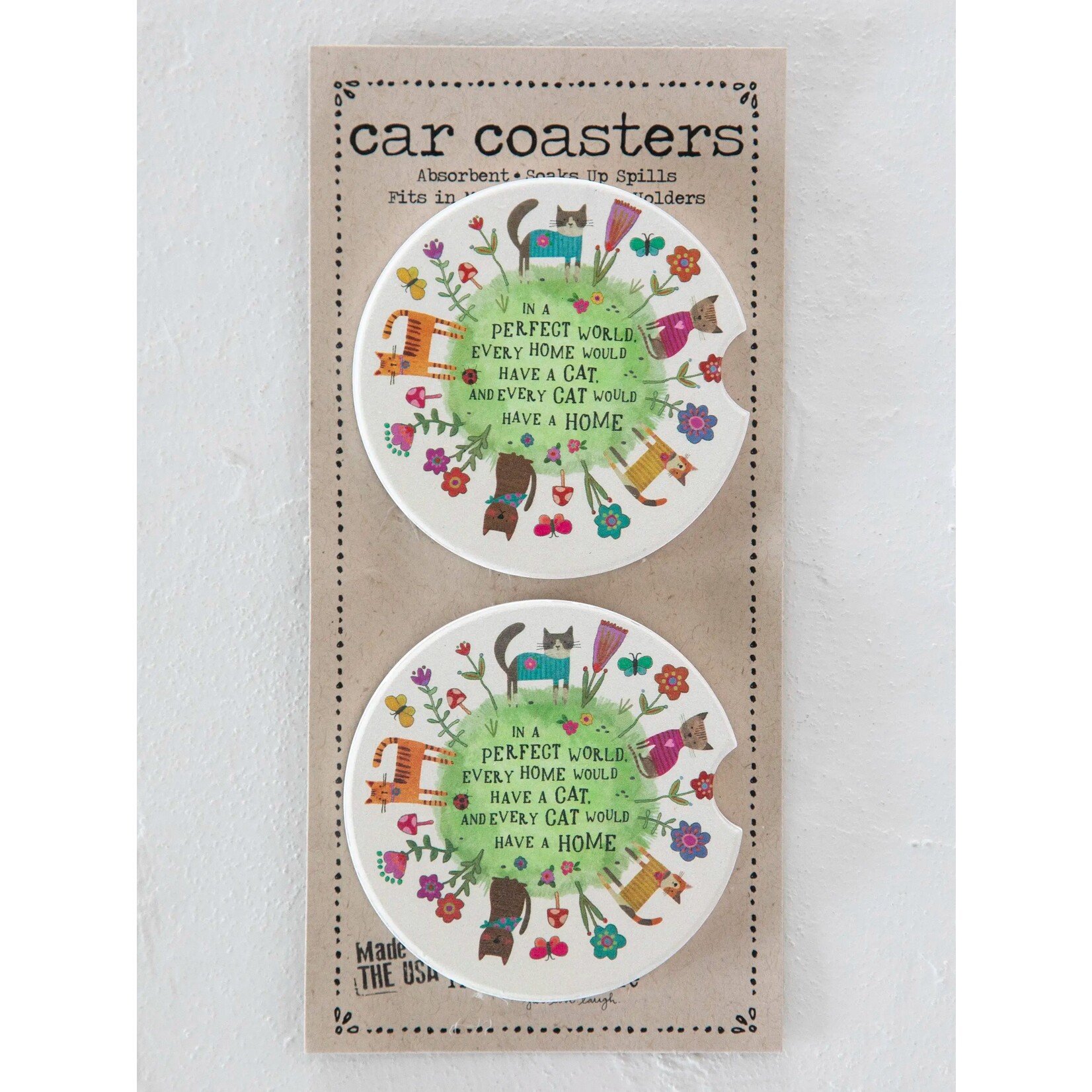 Natural Life Car Coasters, Set of 2