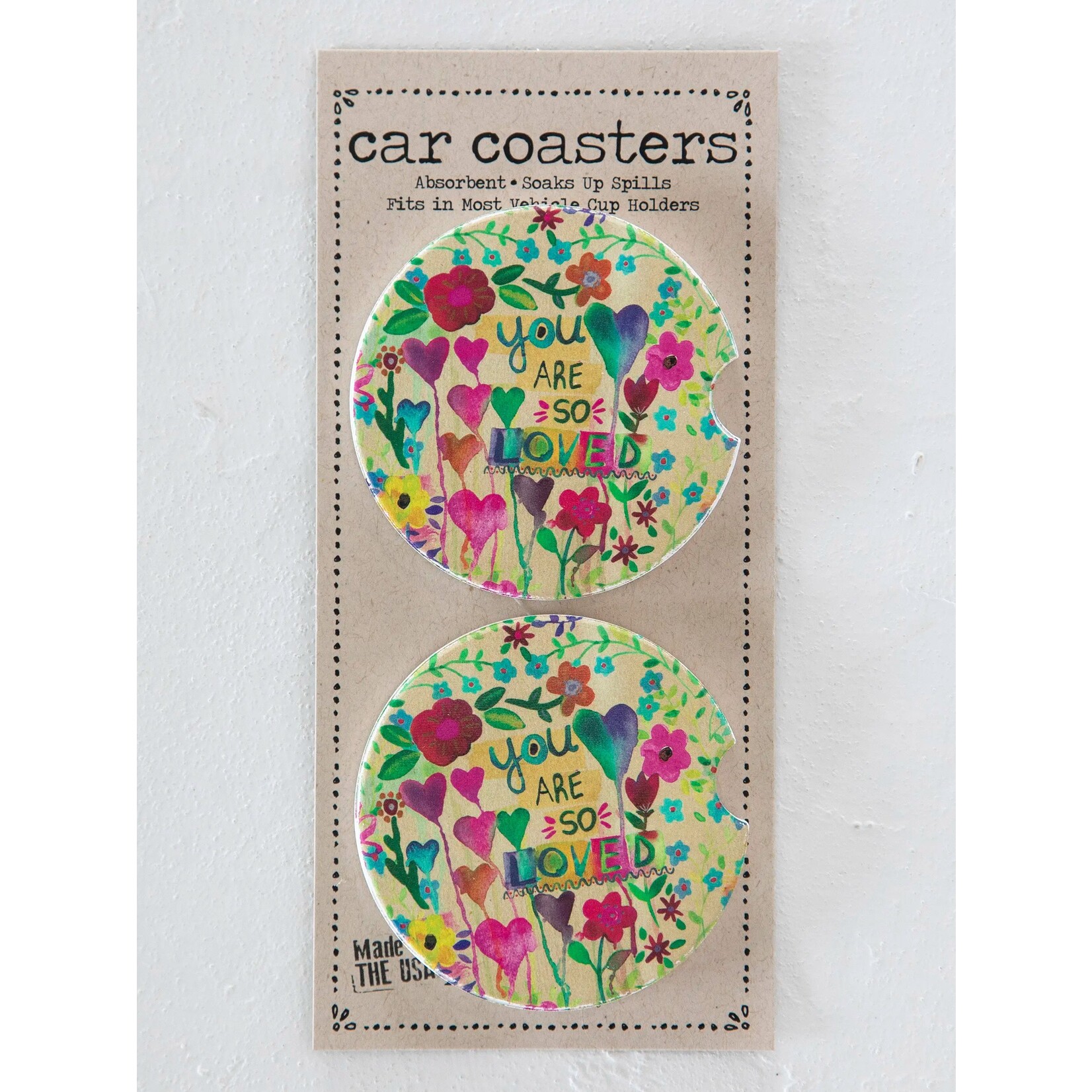 Natural Life Car Coasters, Set of 2