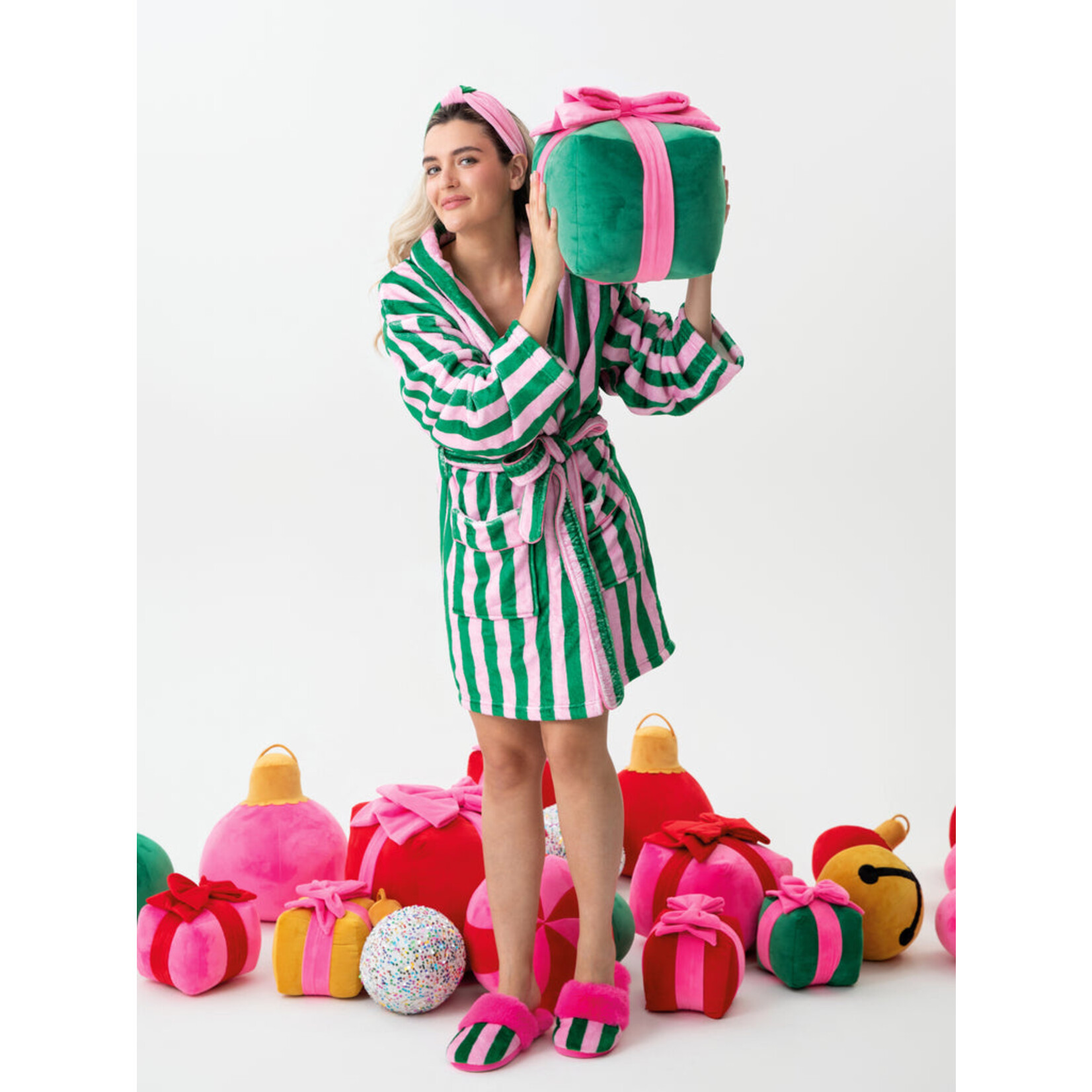 Shiraleah Chicago Shiraleah Felicity Stripe Slippers, Pink