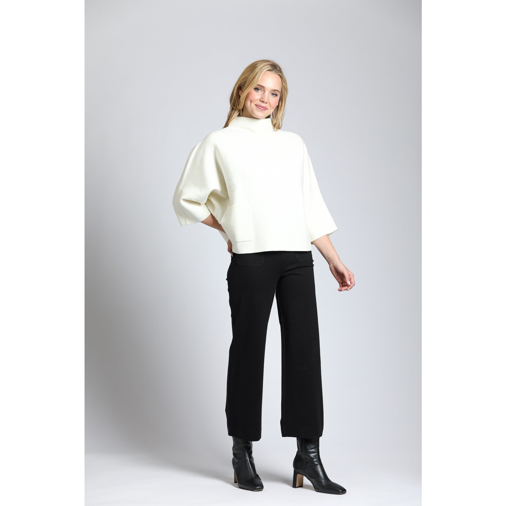 APNY APNY Funnel Neck Sweater with Patch Pocket