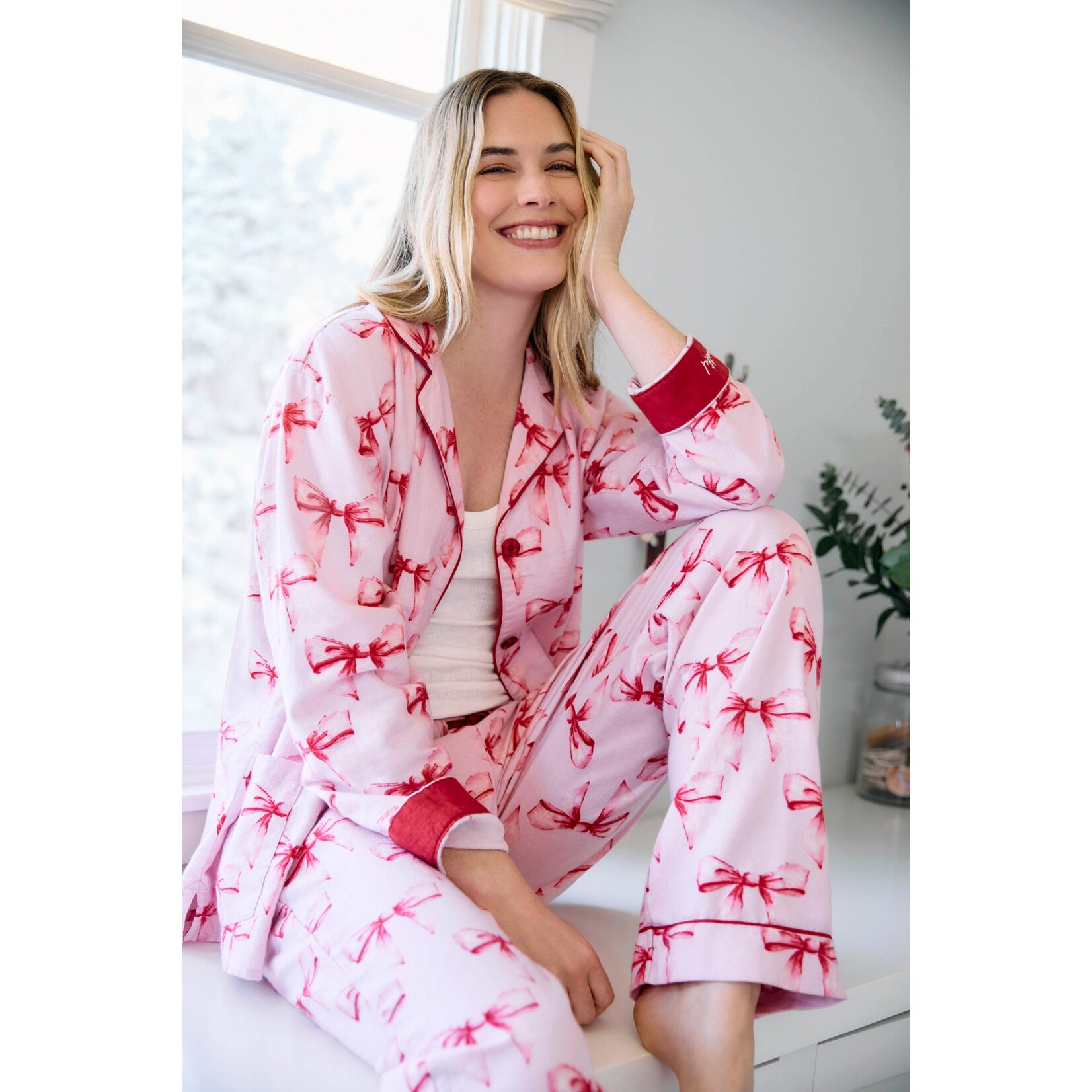 P.J. Salvage P.J. Salvage Ribbons & Bows Flannel PJ Set