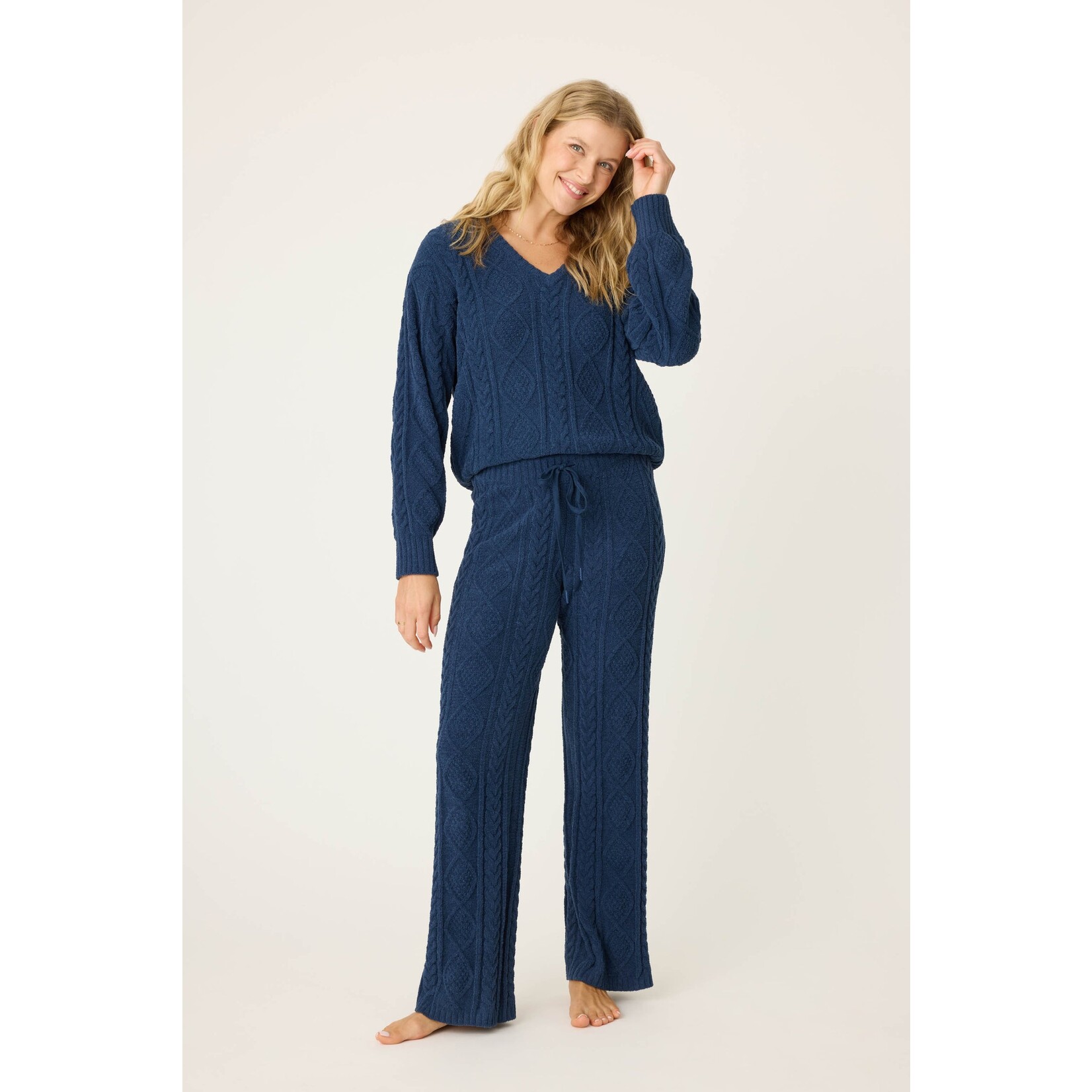 P.J. Salvage P.J. Salvage Chenille Cozy Cable Lounge V-Neck Sweater