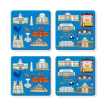 Naked Decor Naked Decor DC Proud Collection: Washington DC Landmarks Coasters - Set of 4
