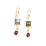 Sugarboo & Co. Sugarboo & Co. Watermelon Tourmaline & Labradorite Earrings