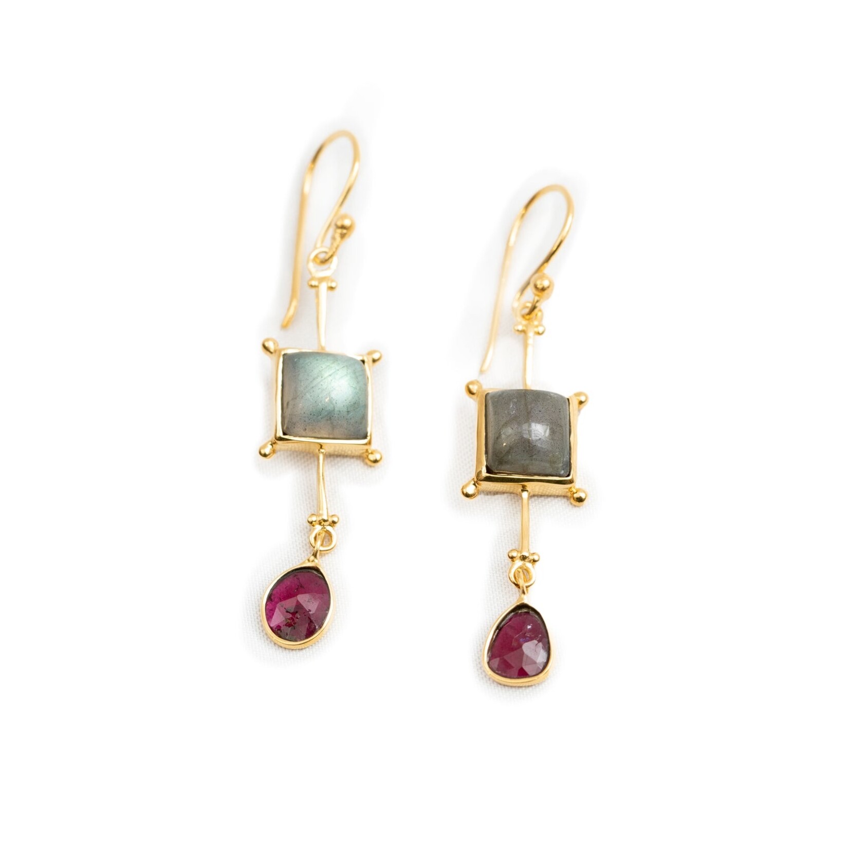 Sugarboo & Co. Sugarboo & Co. Watermelon Tourmaline & Labradorite Earrings