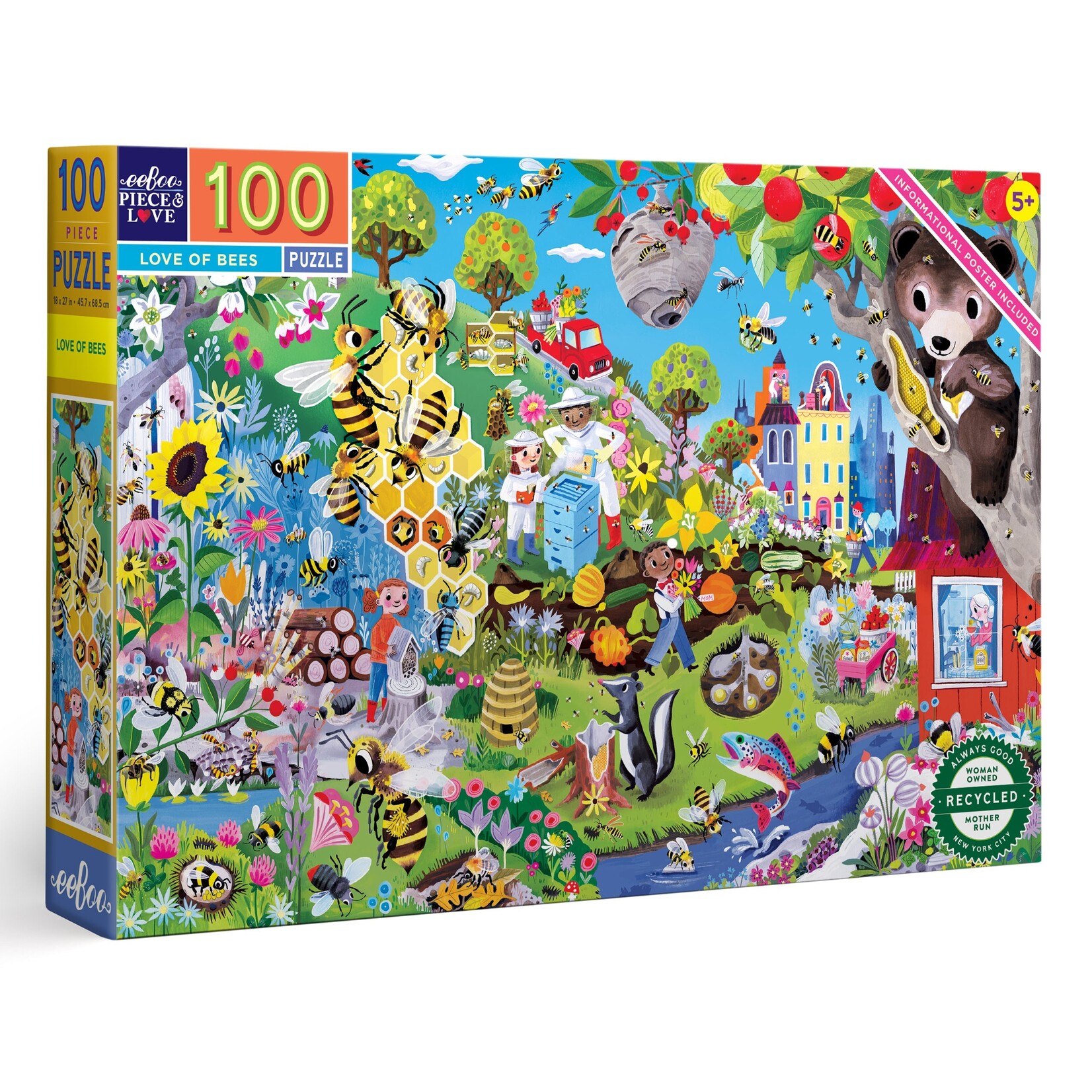 Eeboo Love of Bees 100 Piece Puzzle