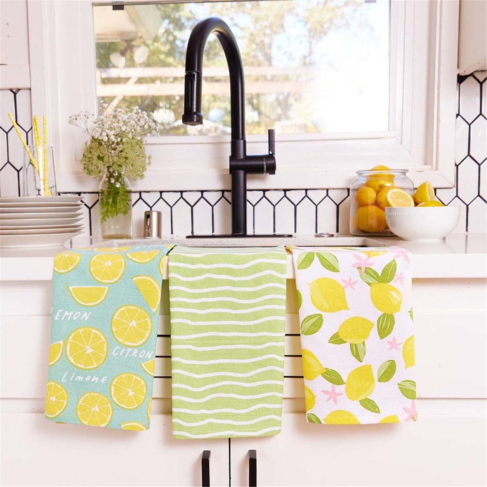 Rockflowerpaper Rockflowerpaper Cotton Kitchen Towels-  Set of 3