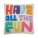 Peking Handicraft Have All the Fun Hook Pillow - 18"x18"