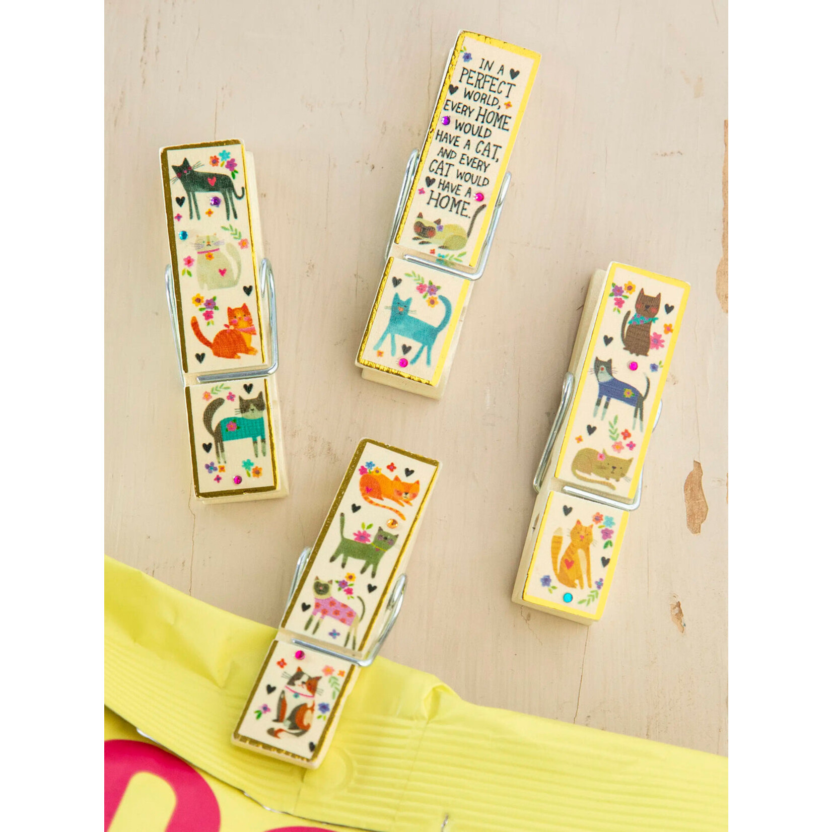 Natural Life Happy Clips Bag Clips, Set of 4
