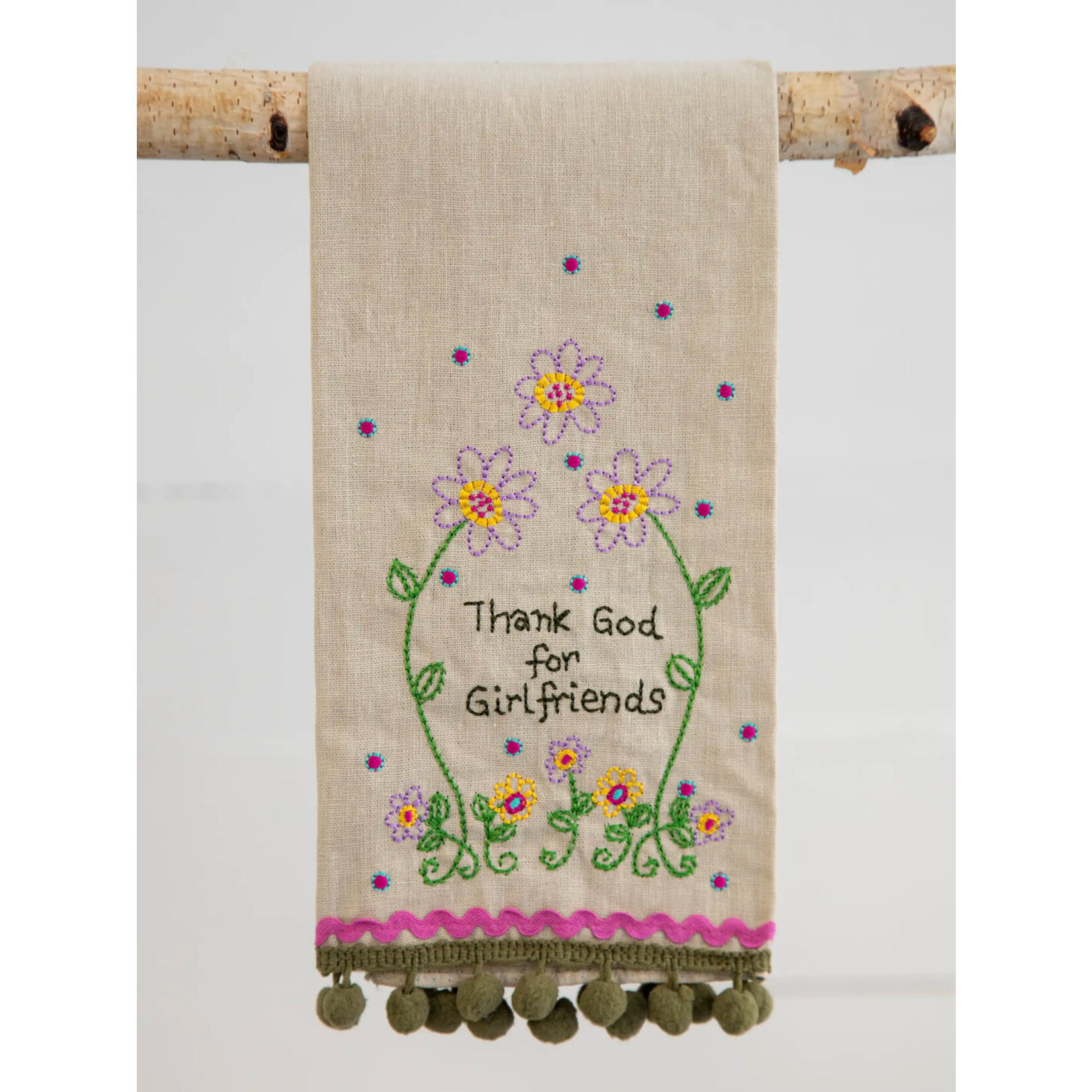 Natural Life Linen Embroidered Hand Towel