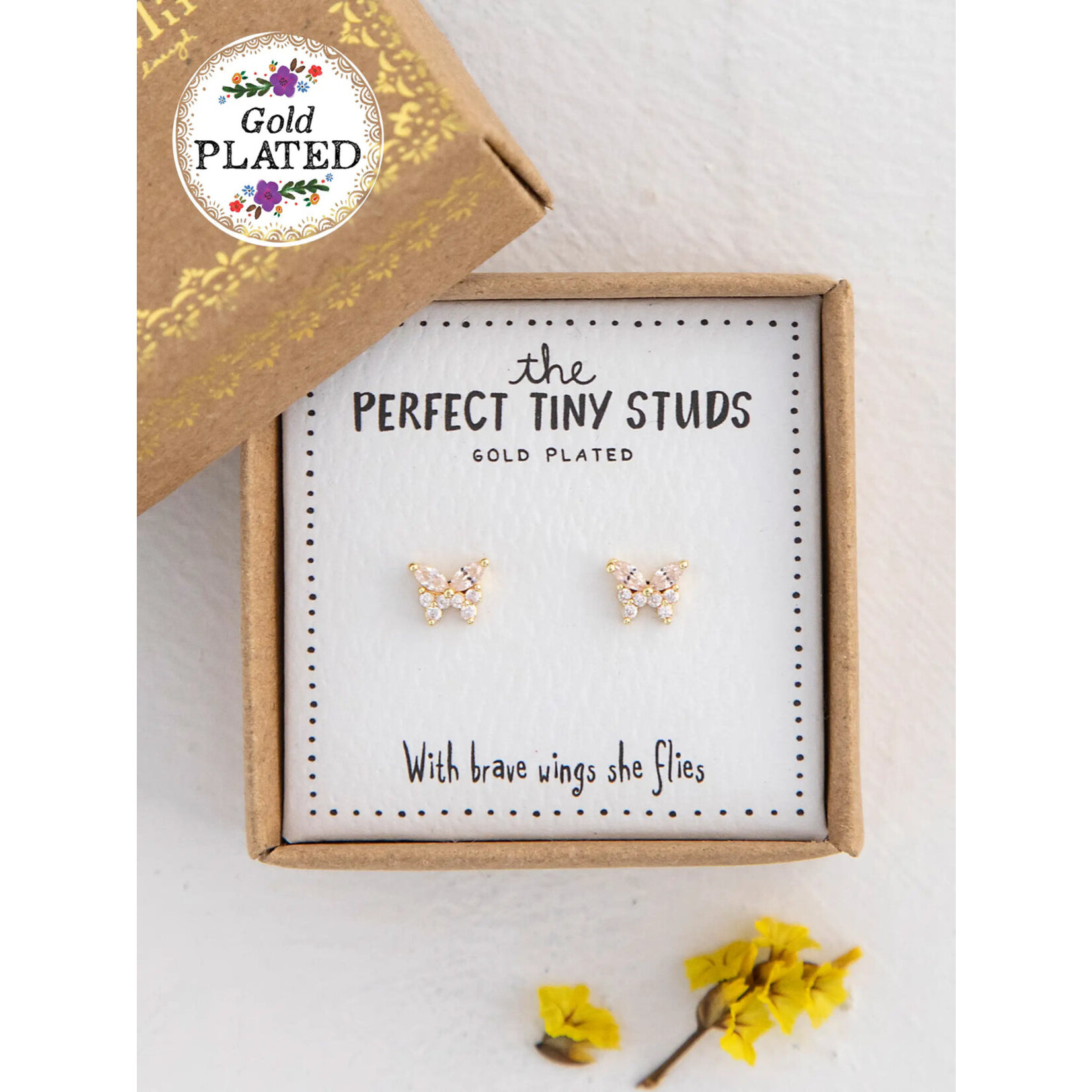 Natural Life Perfect Tiny Stud Earrings - Butterflies