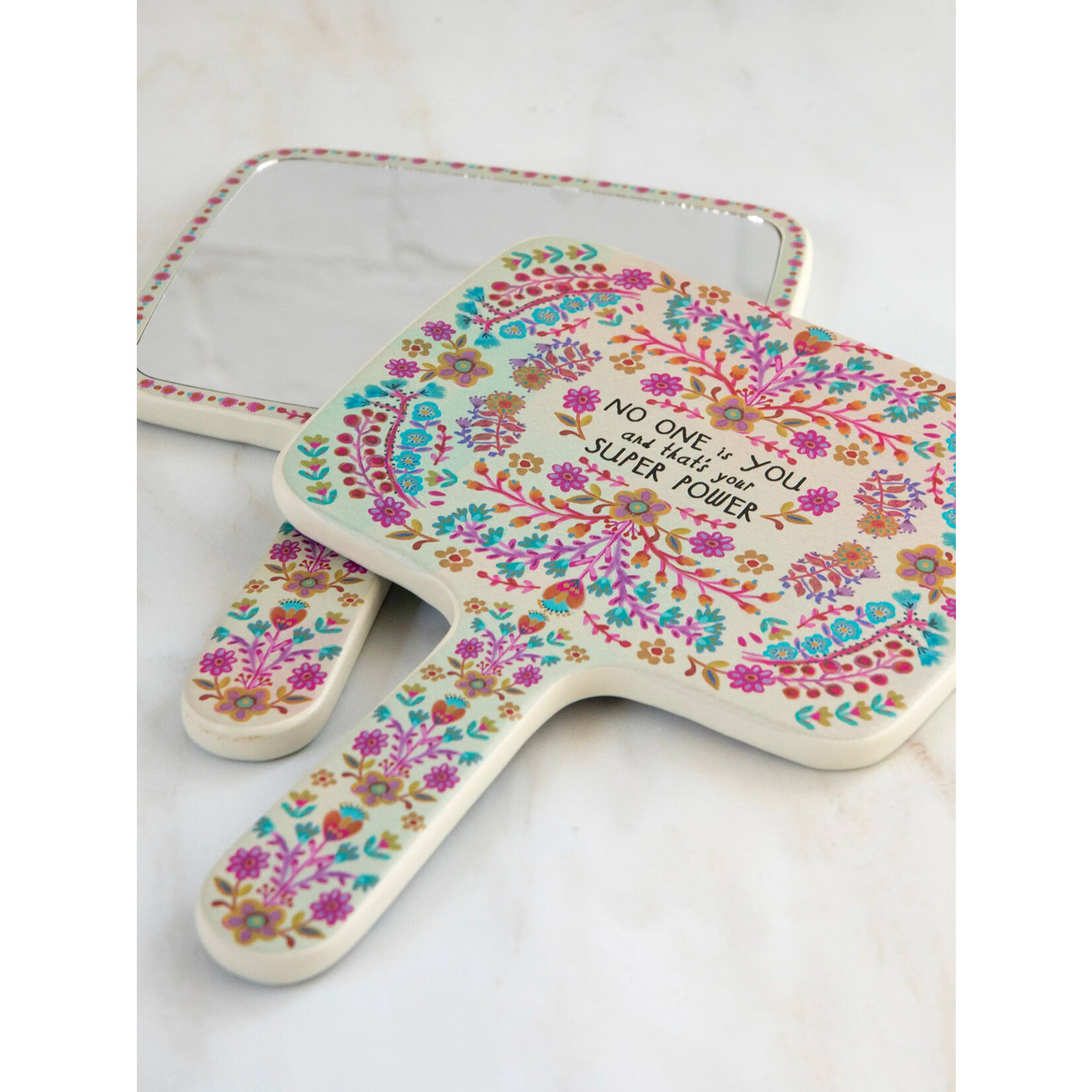 Natural Life No One Is You Wooden Hand Mirror