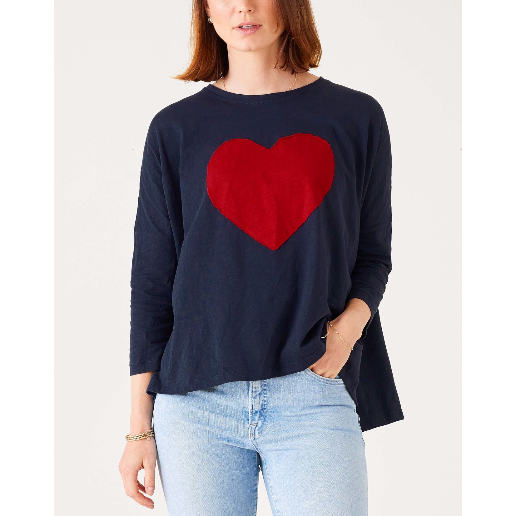 Mer-Sea Mer-Sea Catalina Slub Tee - Navy Heart O/S