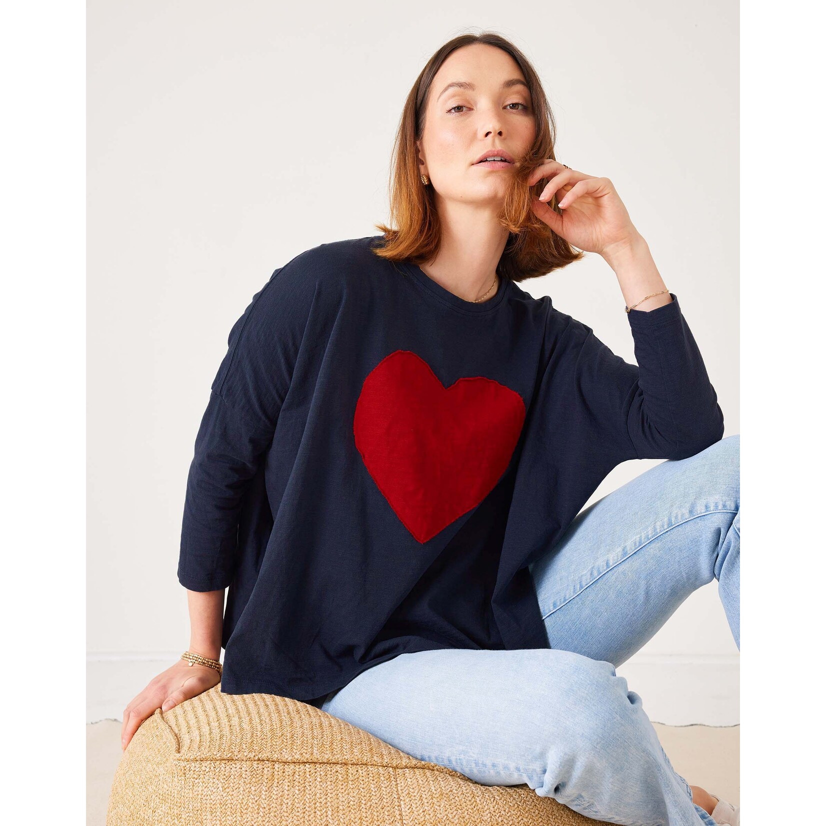 Mer-Sea Mer-Sea Catalina Slub Tee - Navy Heart O/S