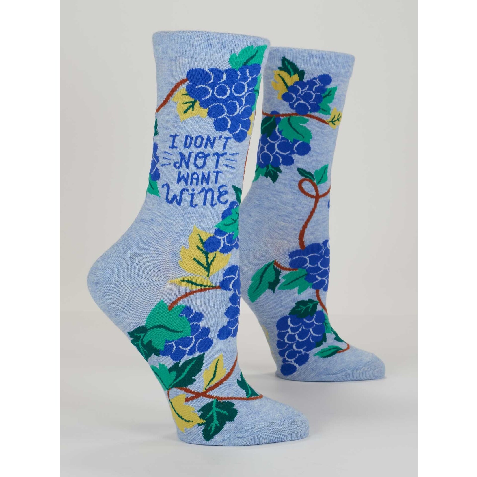 Blue Q Blue Q I Don't Not Want Wine Crew Socks