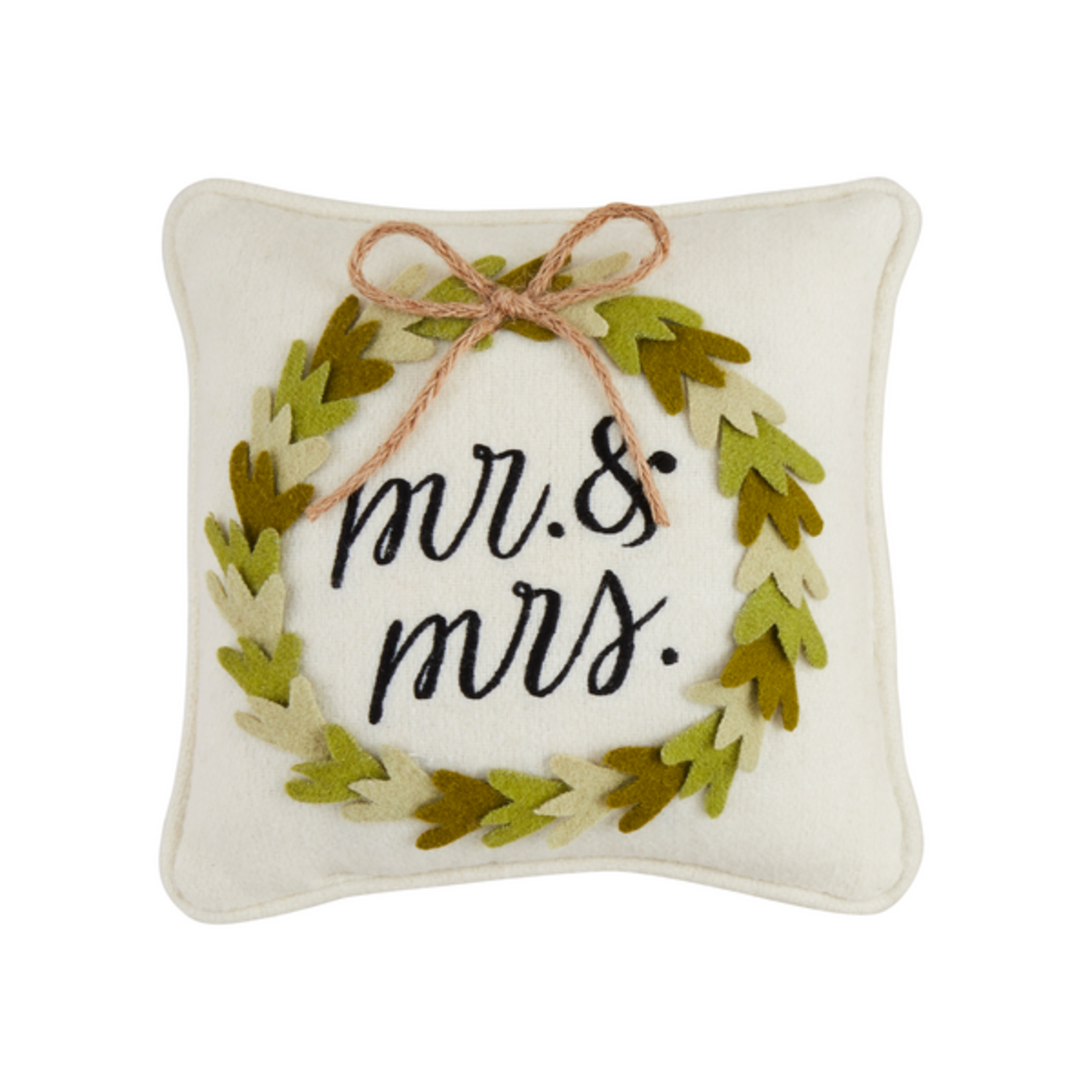 Mud Pie Mr. & Mrs. Mini Felt Pillow