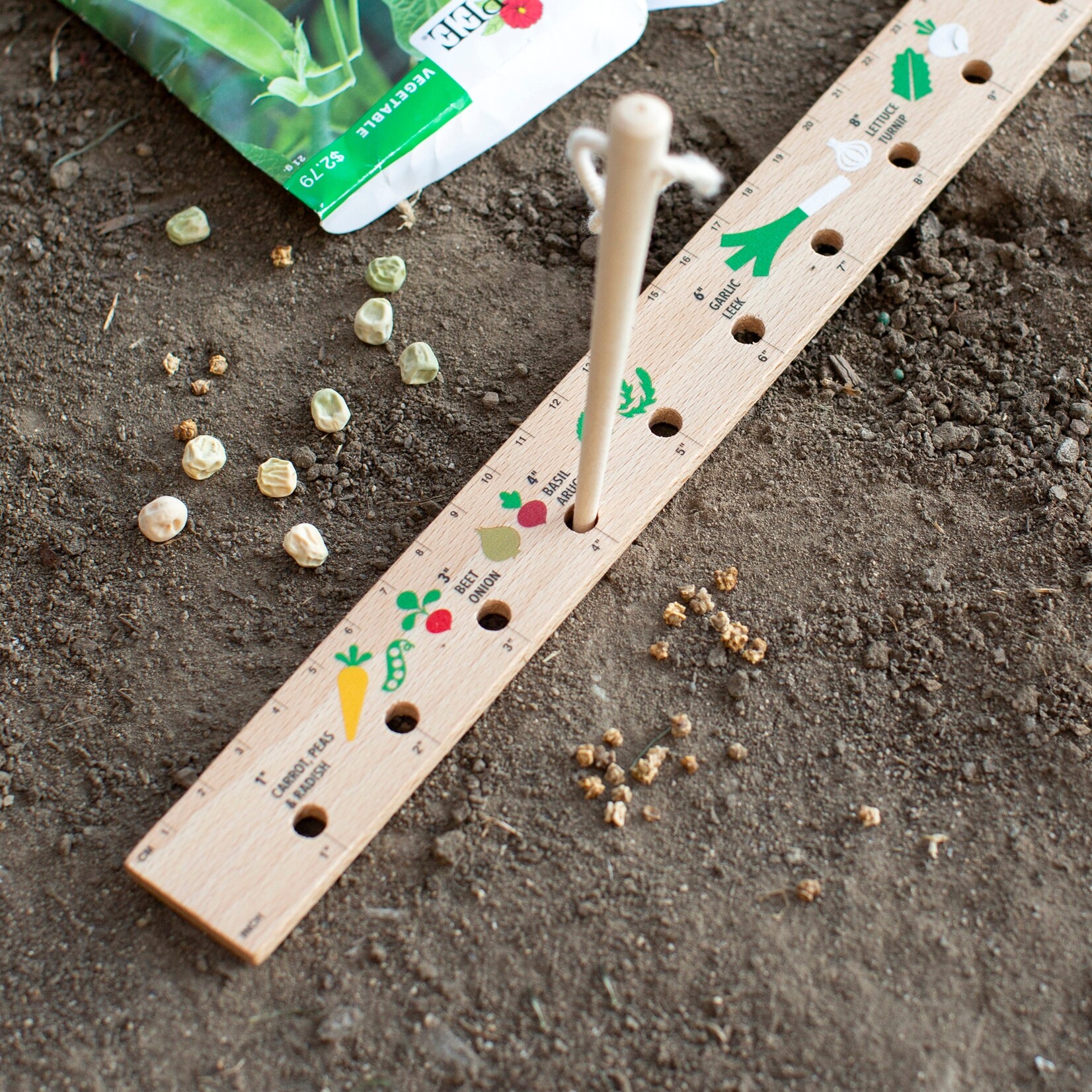 Kikkerland Seeding Ruler & Dibber