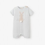 Elegant Baby Elegant Baby Pale Blue Bunny Knit Shortall Romper