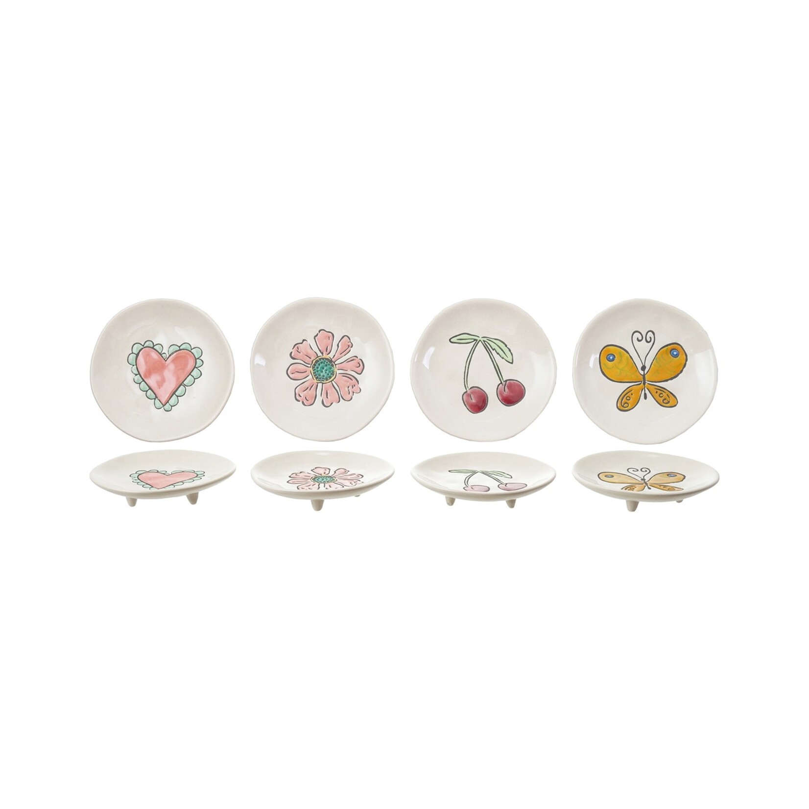 Hazel Mazel Hazel Mazel 4" Round Stoneware Footed Plate
