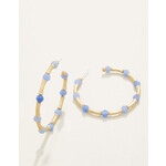 Spartina Calm Waters Hoop Earrings Blue Aventurine
