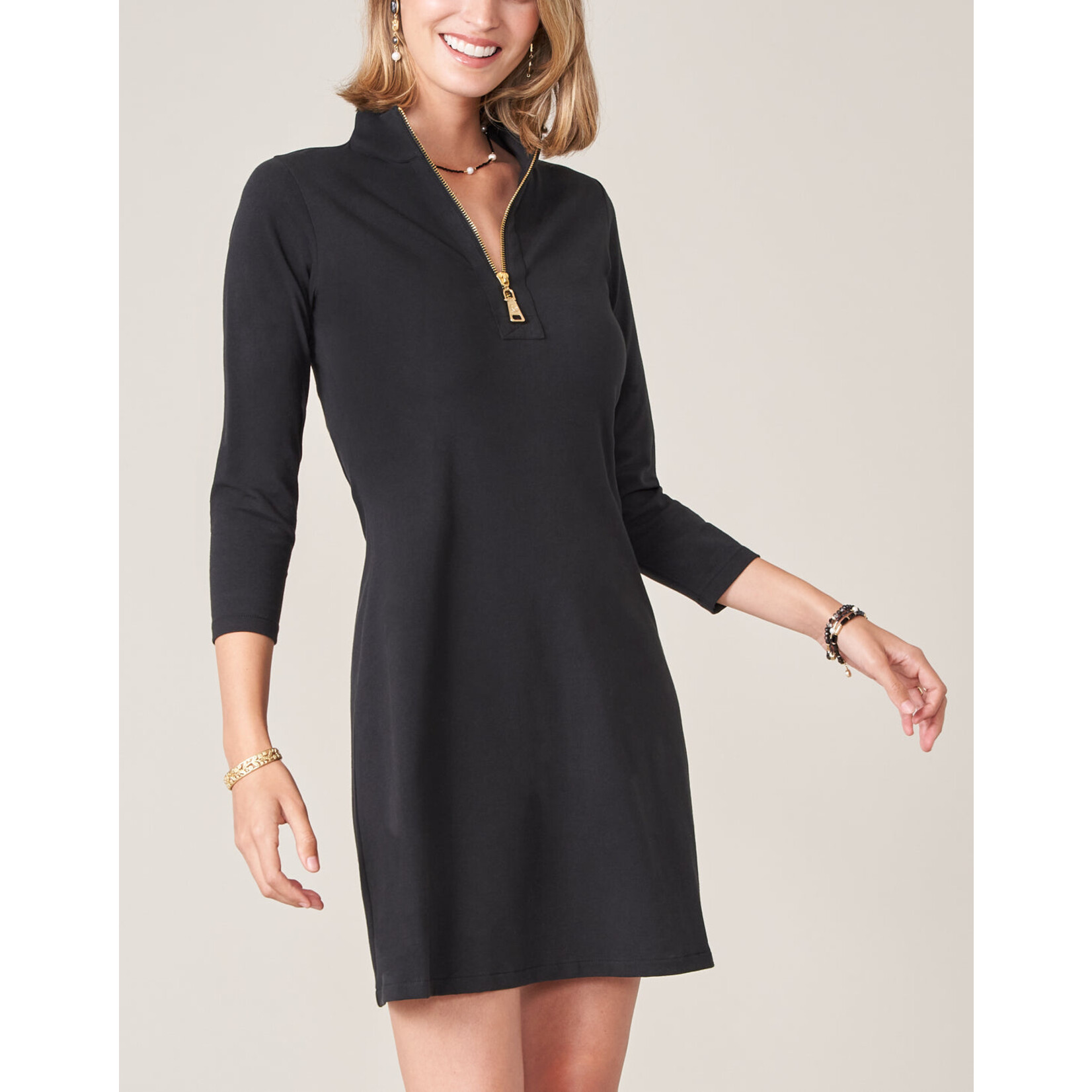 Spartina Nora Half-Zip Dress Black