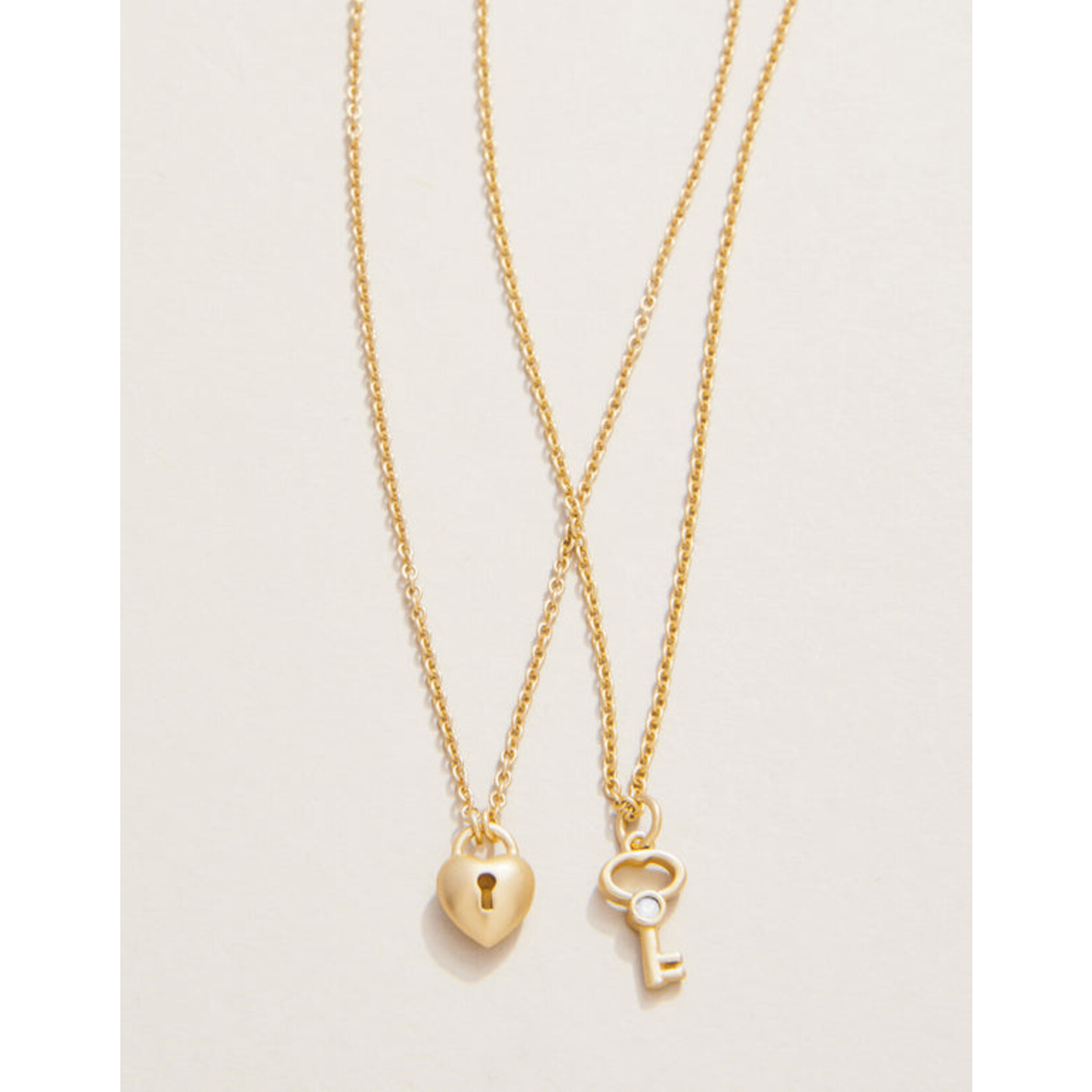 Spartina Sea La Vie Necklace 18" Best Friends/Heart Key (2 piece set)