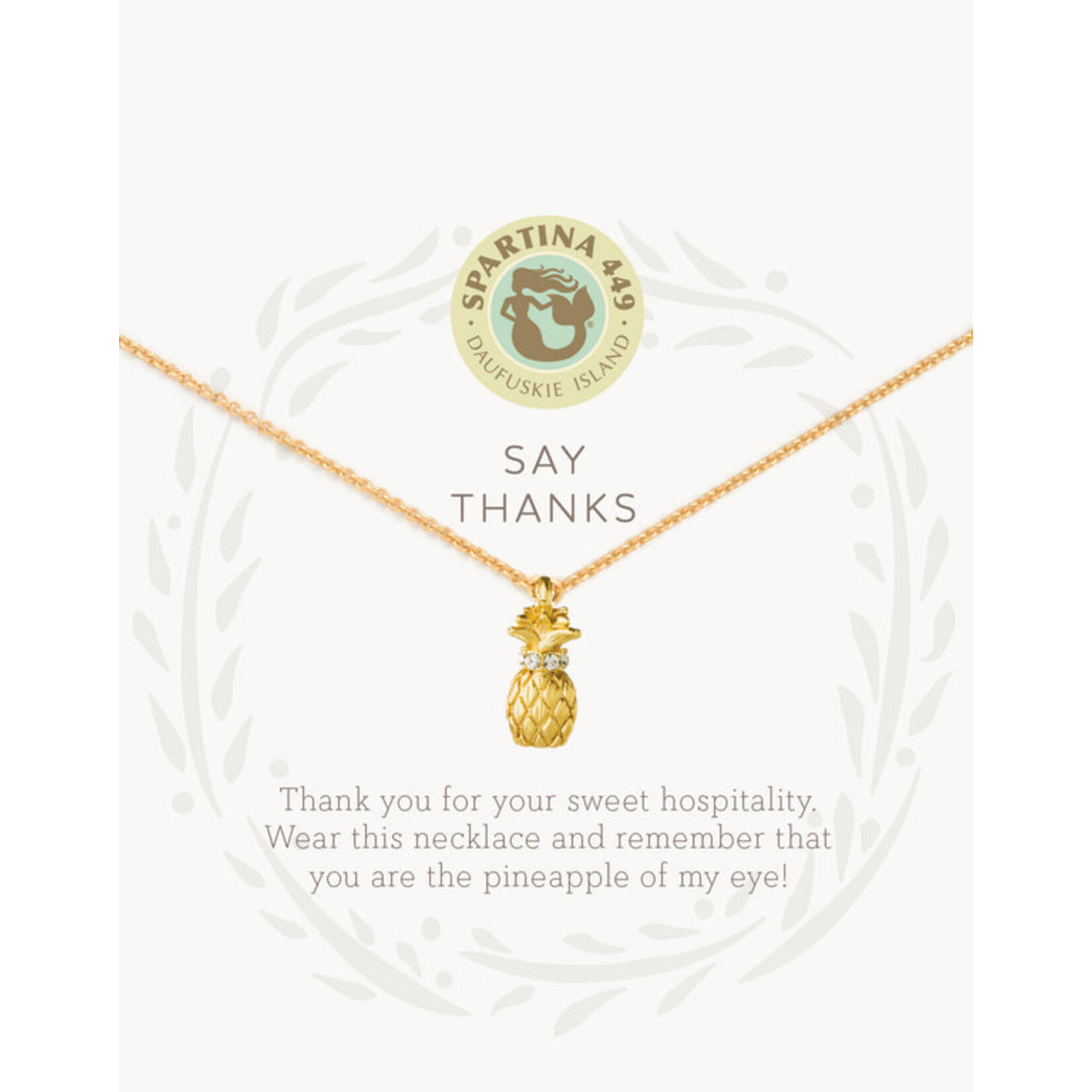 Spartina Sea La Vie Necklace Thanks/Pineapple-Gold