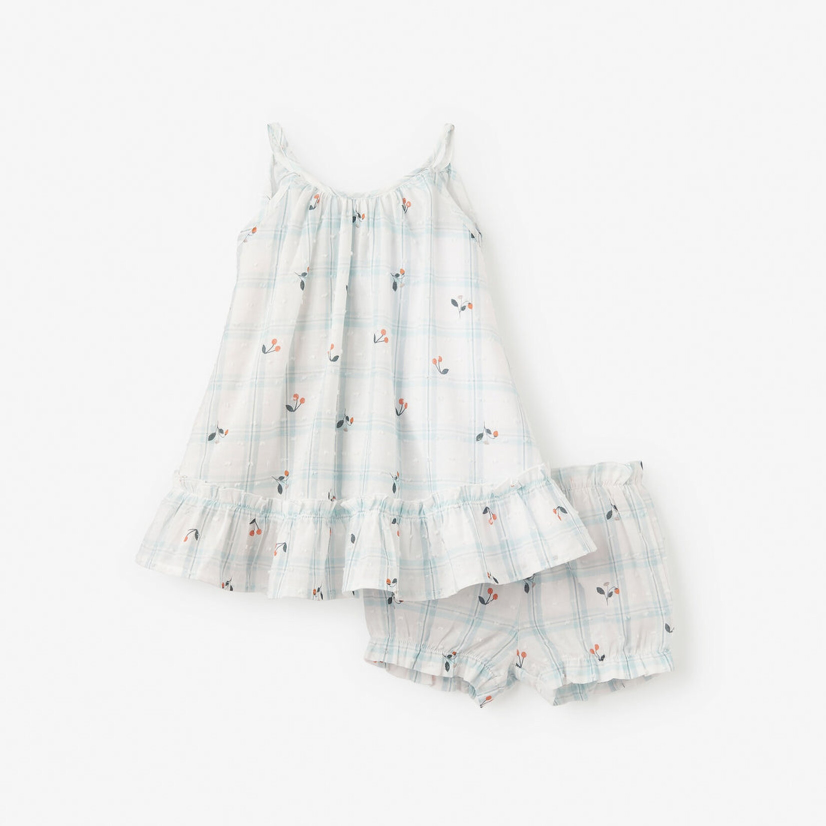 Elegant Baby Elegant Baby Strawberry Picnic Swiss Dot Sundress with Bloomer