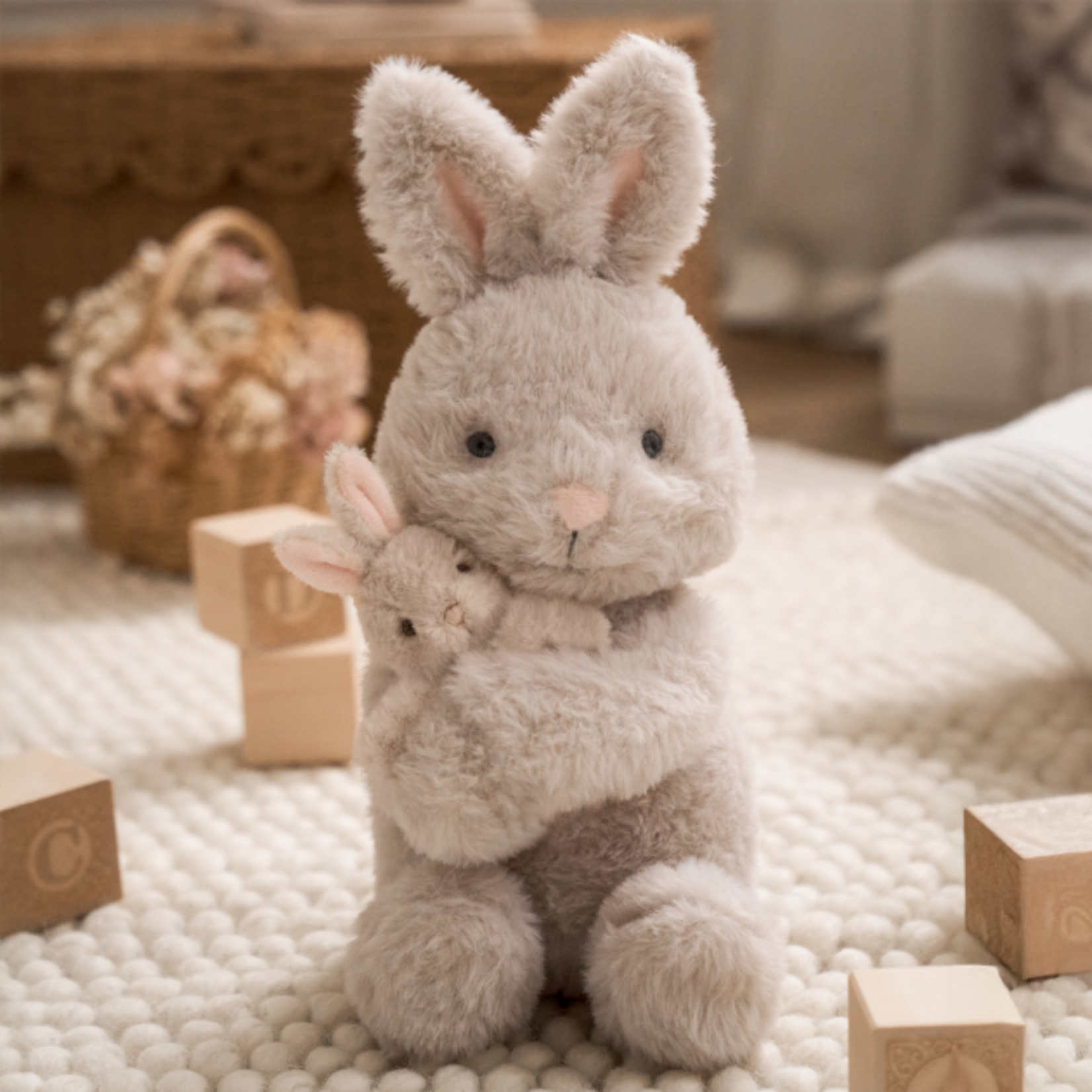 Elegant Baby Mama + Baby Bunny Plush Toy Set