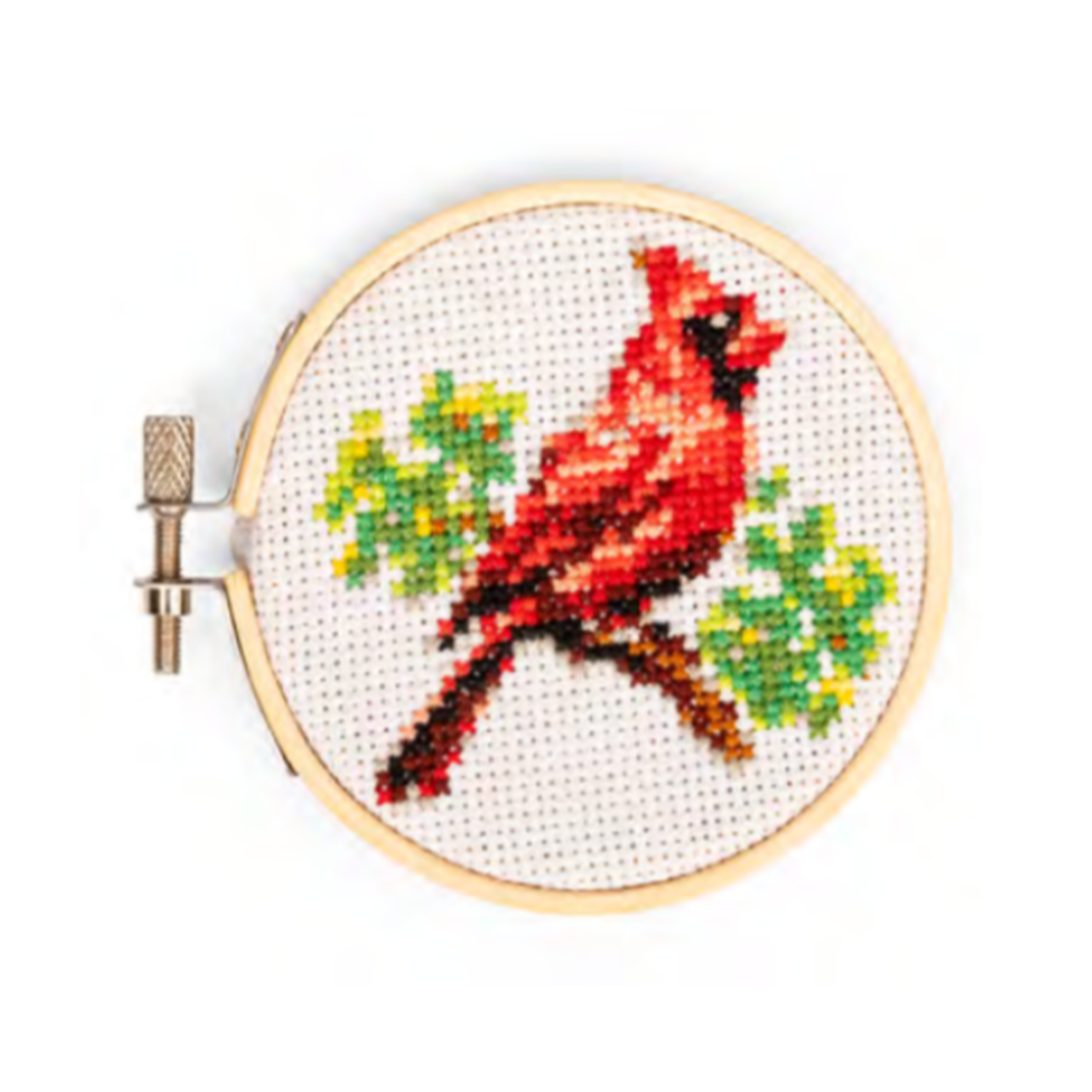 Kikkerland Cardinal Mini Cross Stitch Embroidery Kit