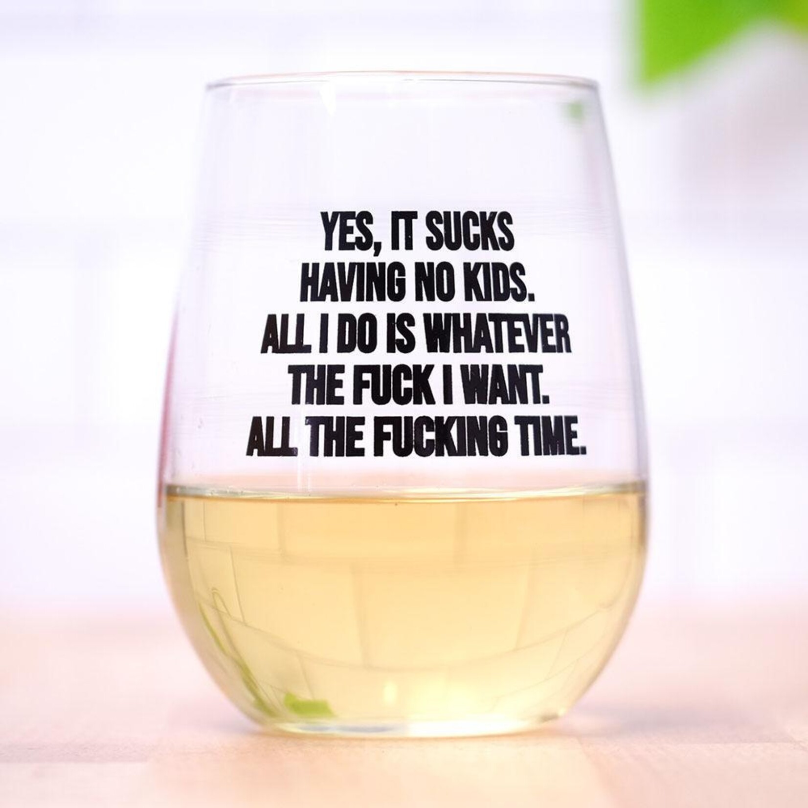 Meriwether Yes It Sucks Having No Kids... Wine Glass
