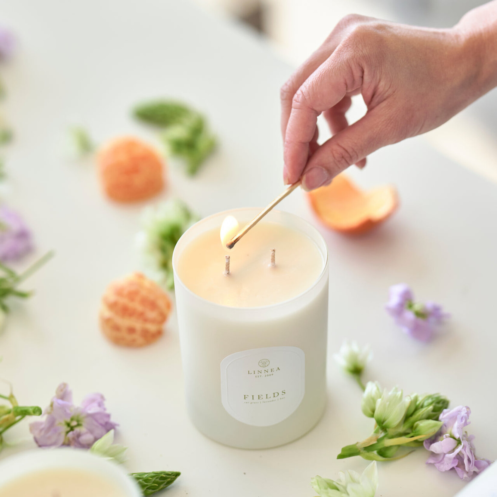 Linnea Linnea Fields Linen  Two-Wick Candle