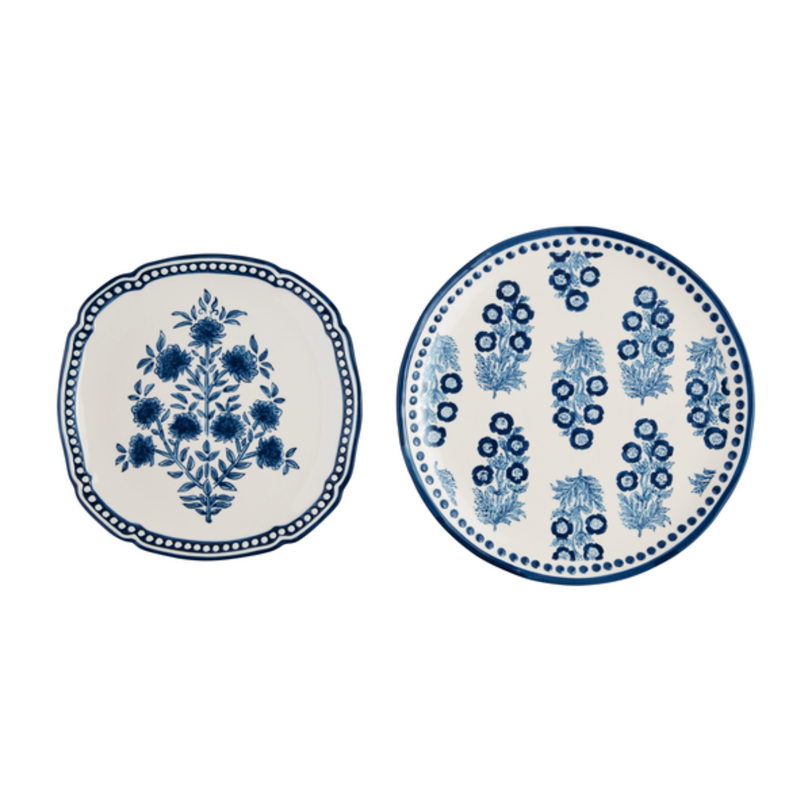 Mud Pie Blue Block Print Nested Platter Small