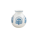 Mud Pie Blue Floral Print Vase Small - Buti Block Print